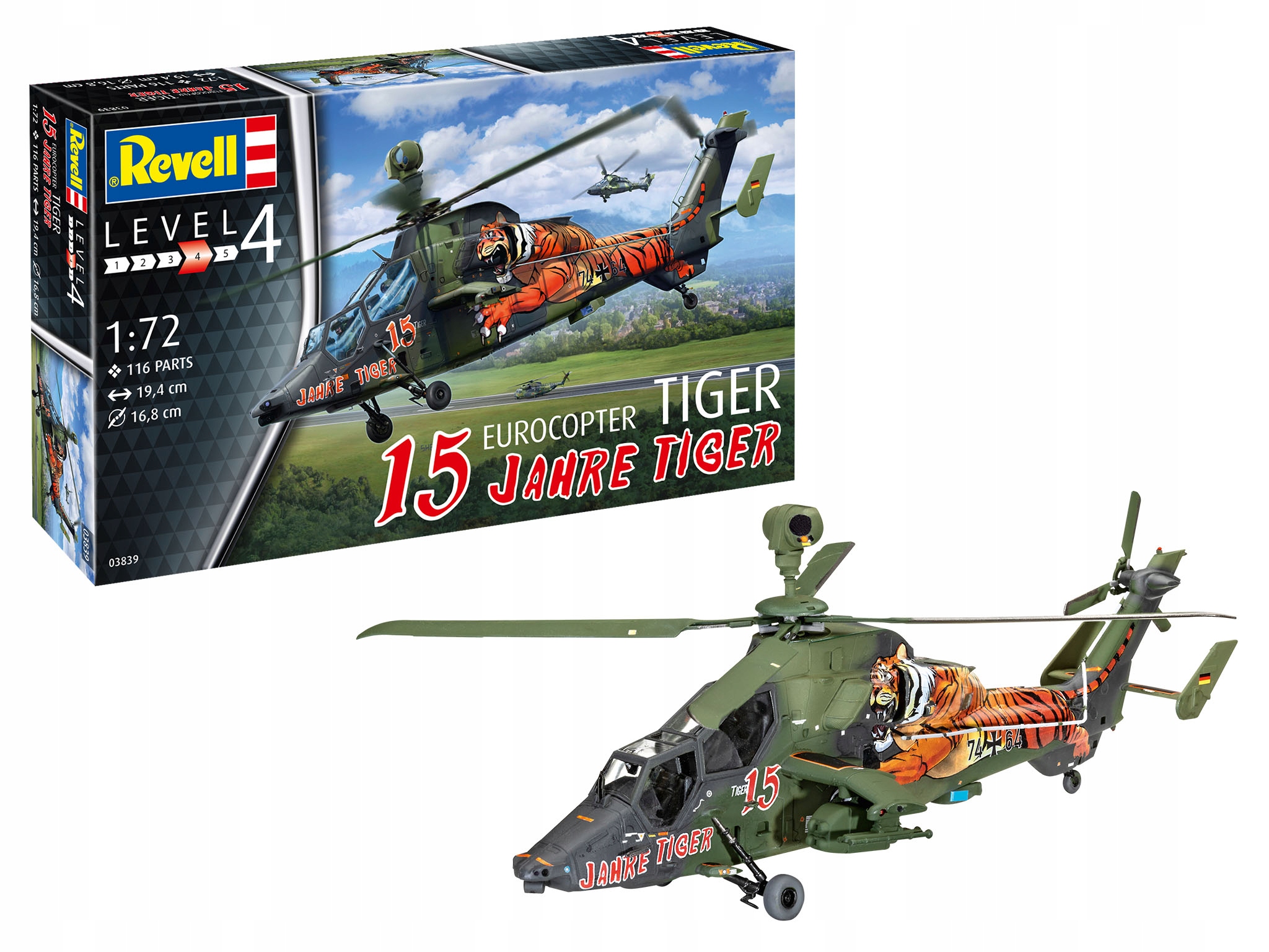 Barvy lepidlo a Eurocopter Tiger 15 Jahre Tiger Revell 63839 měřítko 1/72
