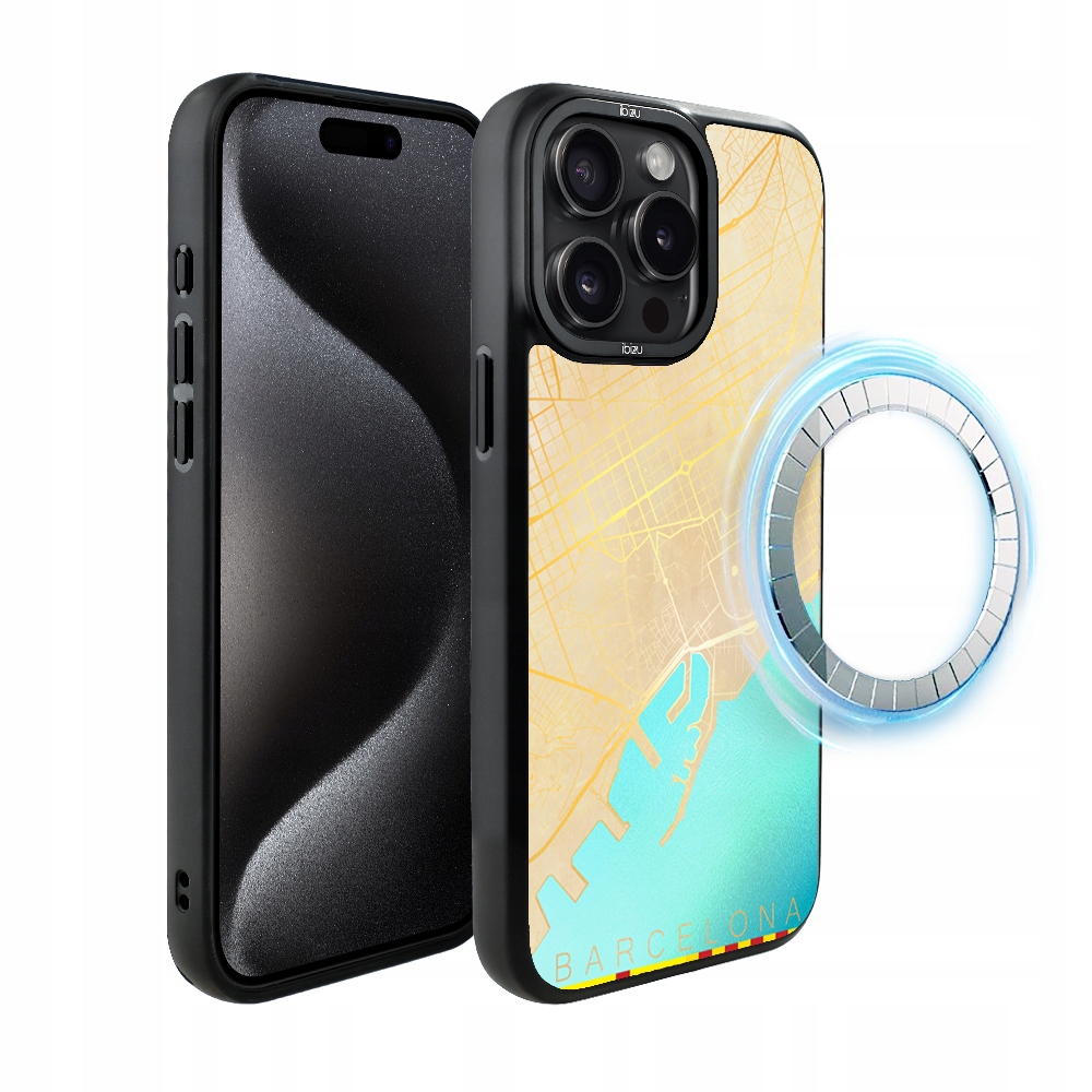 Pouzdro iPhone 15 Pro Max Ibizu DropGuard Pouzdro s MagSafe, Barcelona