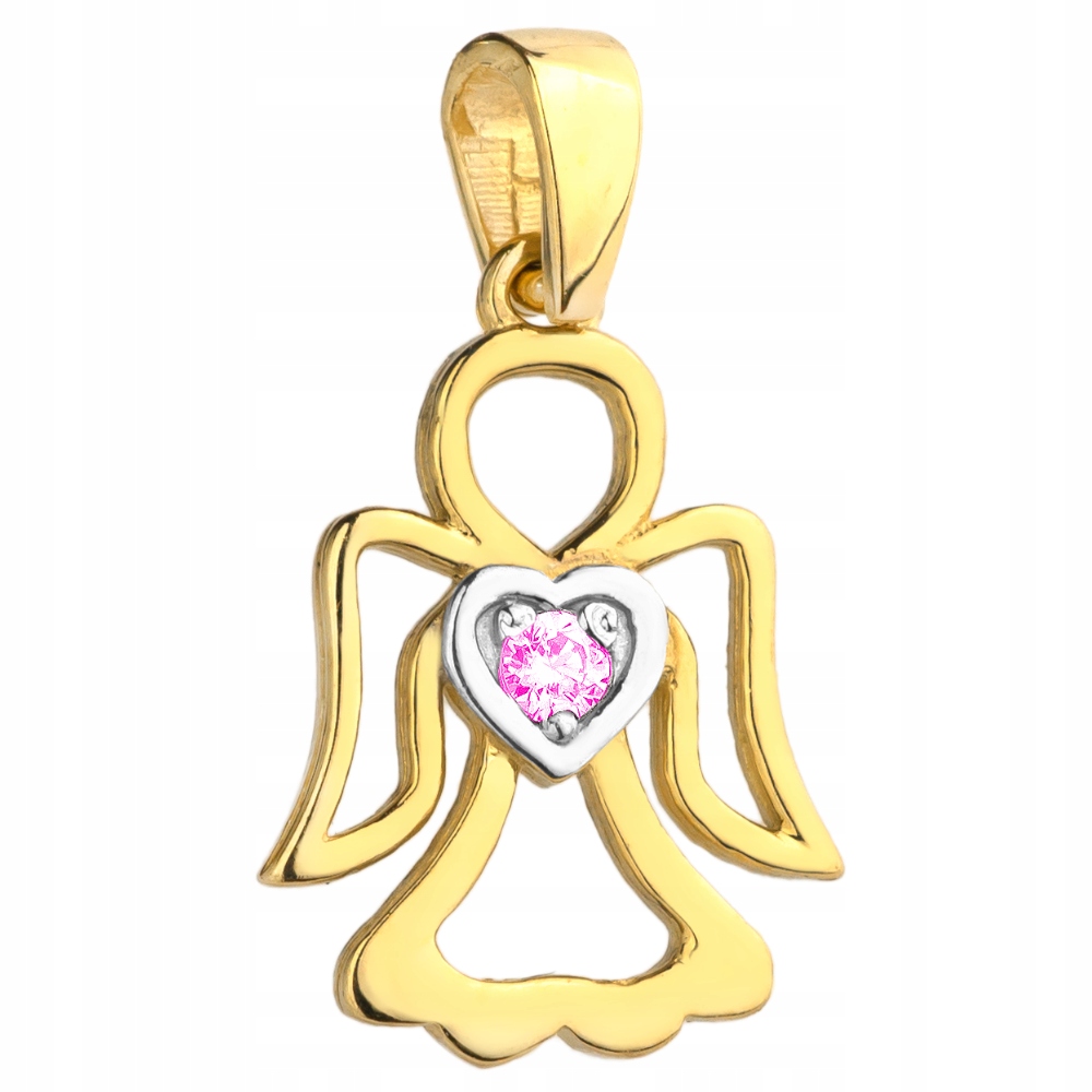 ZŁOTA ZAWIESZKA WISIOREK 585 ANIOŁEK SERCE Marka Inna marka