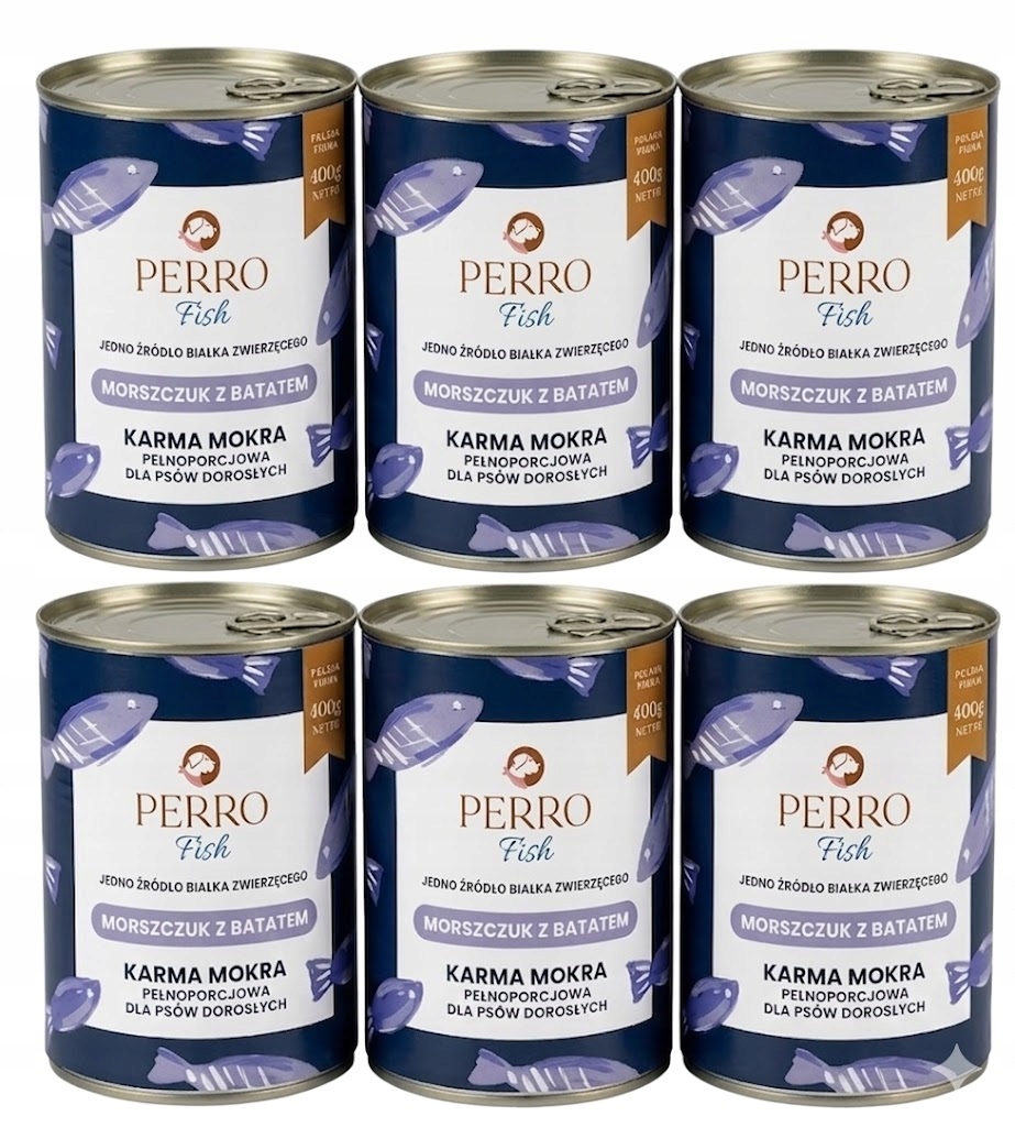Perro mokra karma dla psa Morszczuk Batat 6x400g karma monoproteinowa