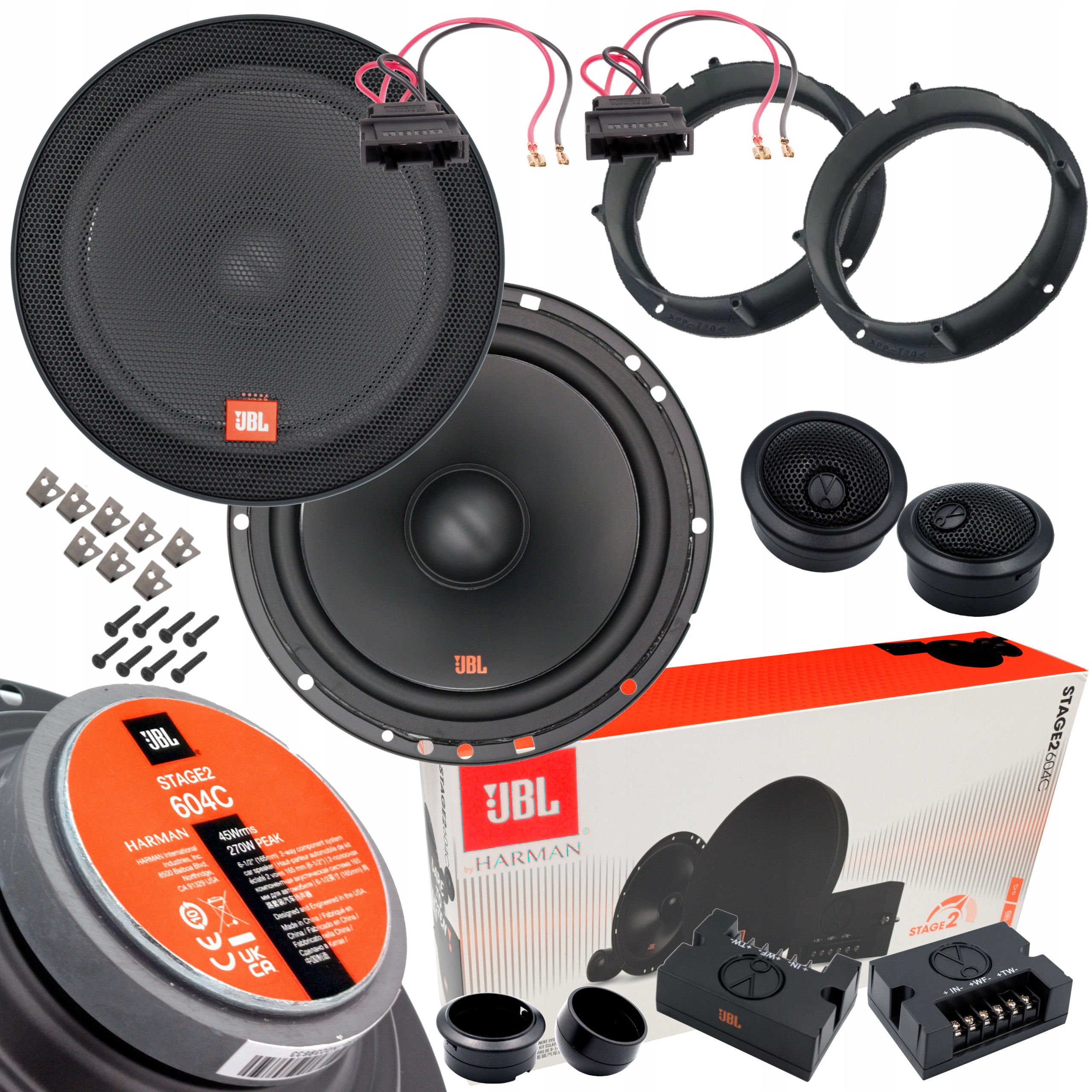 JBL Głośniki STAGE2 604C dystanse SEAT MII VW AMAROK GOLF UP SKODA CITY GO