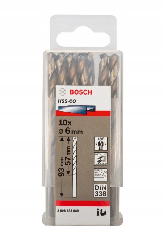 BOSCH WIERTŁO DO METALU HSS-Co Kobaltowe 6,0 Zastosowanie do blach do metalu