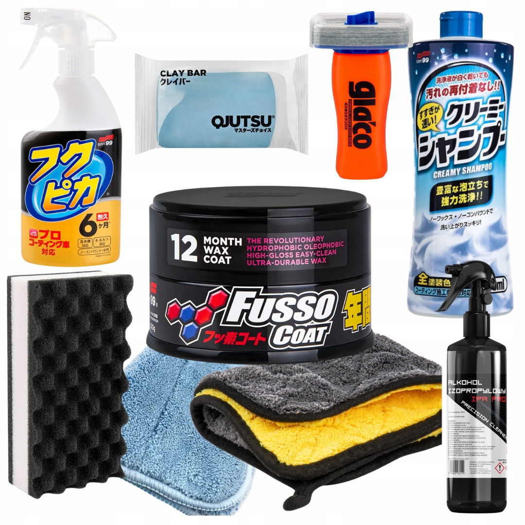 Sada Pre Autíčka Detailing SOFT99 Vosk Šampón Hlina Darček