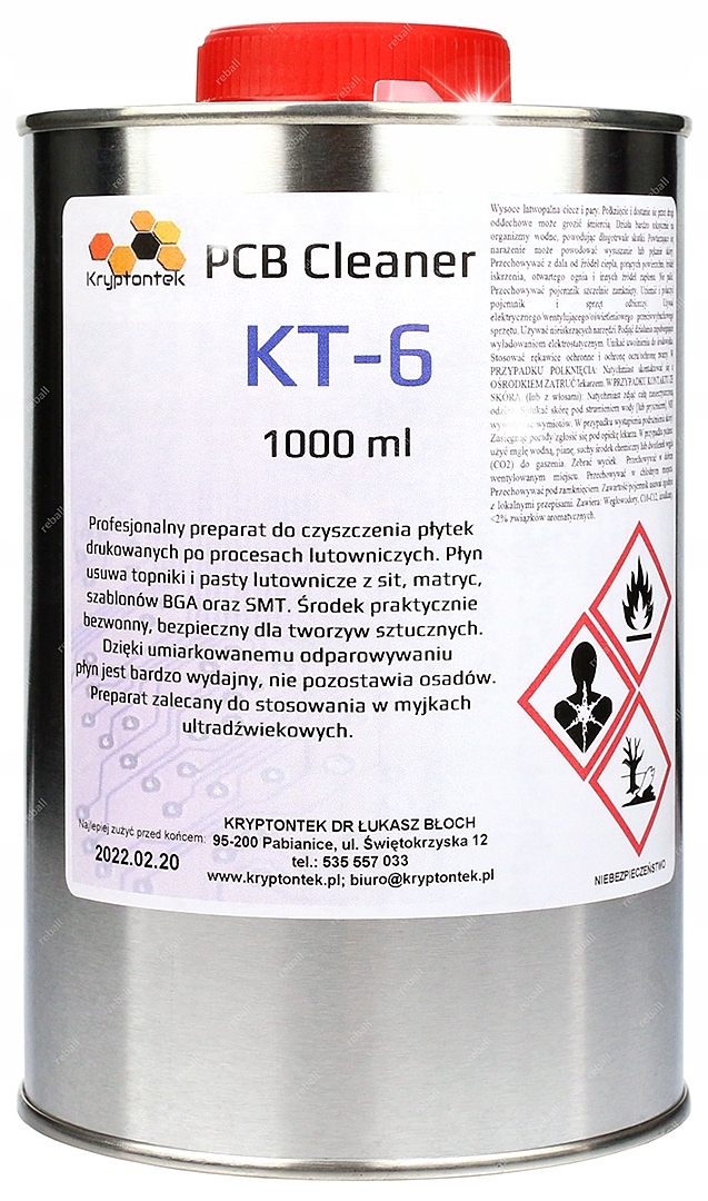 KT-6 1000ML PCB CLEANER очищает флюсы пасты FLUXY