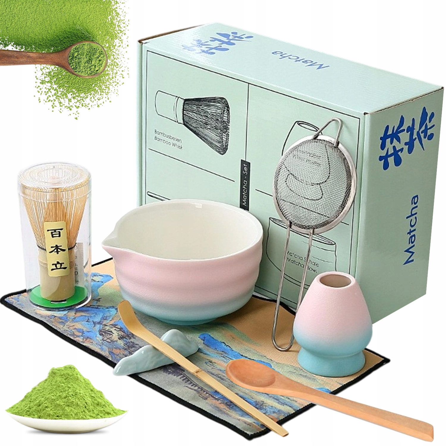 Zestaw Prezentowy Do Herbaty Matchy Chashaku Trzepaczka Łyżka
