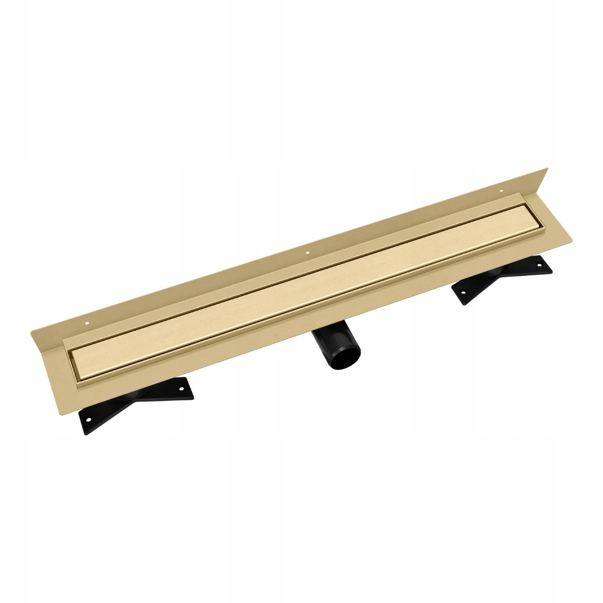 Zlatý nástěnný lineární odtok Vogi Premium Duo 100 cm, nízký sifon Pvd