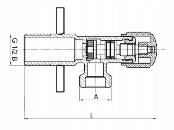 ZAWÓR KĄTOWY ZAPOROWY GRZYBKOWY CHROMOWANY 1/2' x 3/8' Marka Diamond