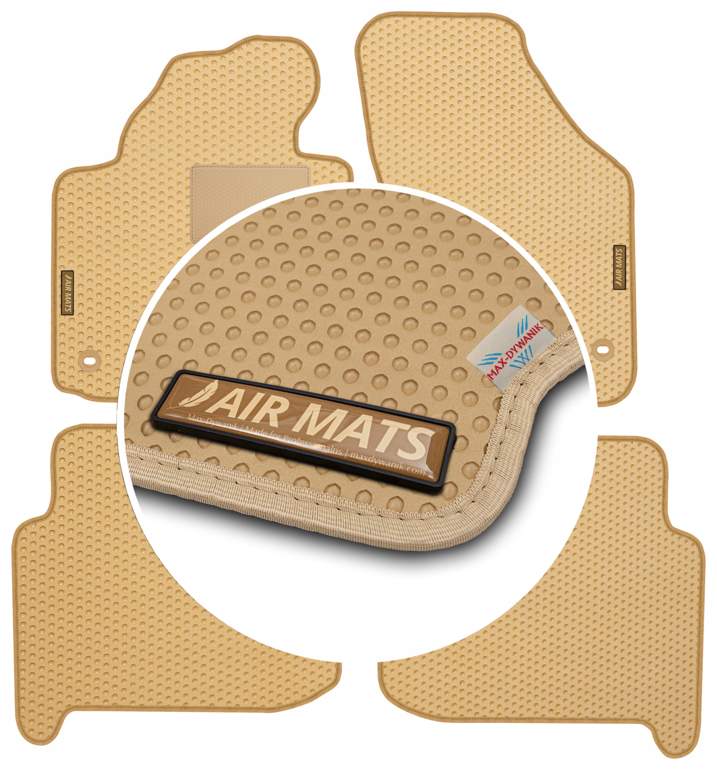 Vw Touran I 5os 2003-2010 Béžové gumové koberce Eva Air Mats