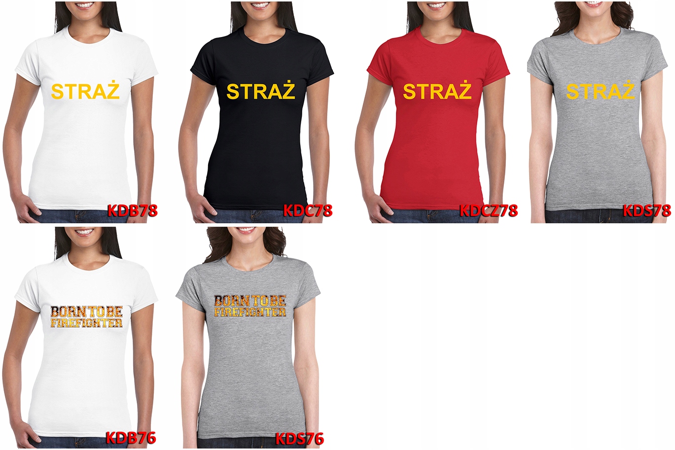 KOSZULKA STRAŻACZKA STRAŻ POŻARNA na PREZENT Skład materiałowy 100 % bawełna