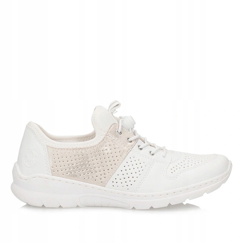 Dámské polobotky Rieker L3254-80 bílé s děrovanou zasouvací částí