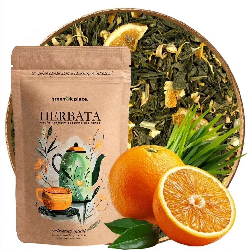 Čaj Zelený Sladký Pomeranč 1000 g citrusová aromatická odolnost