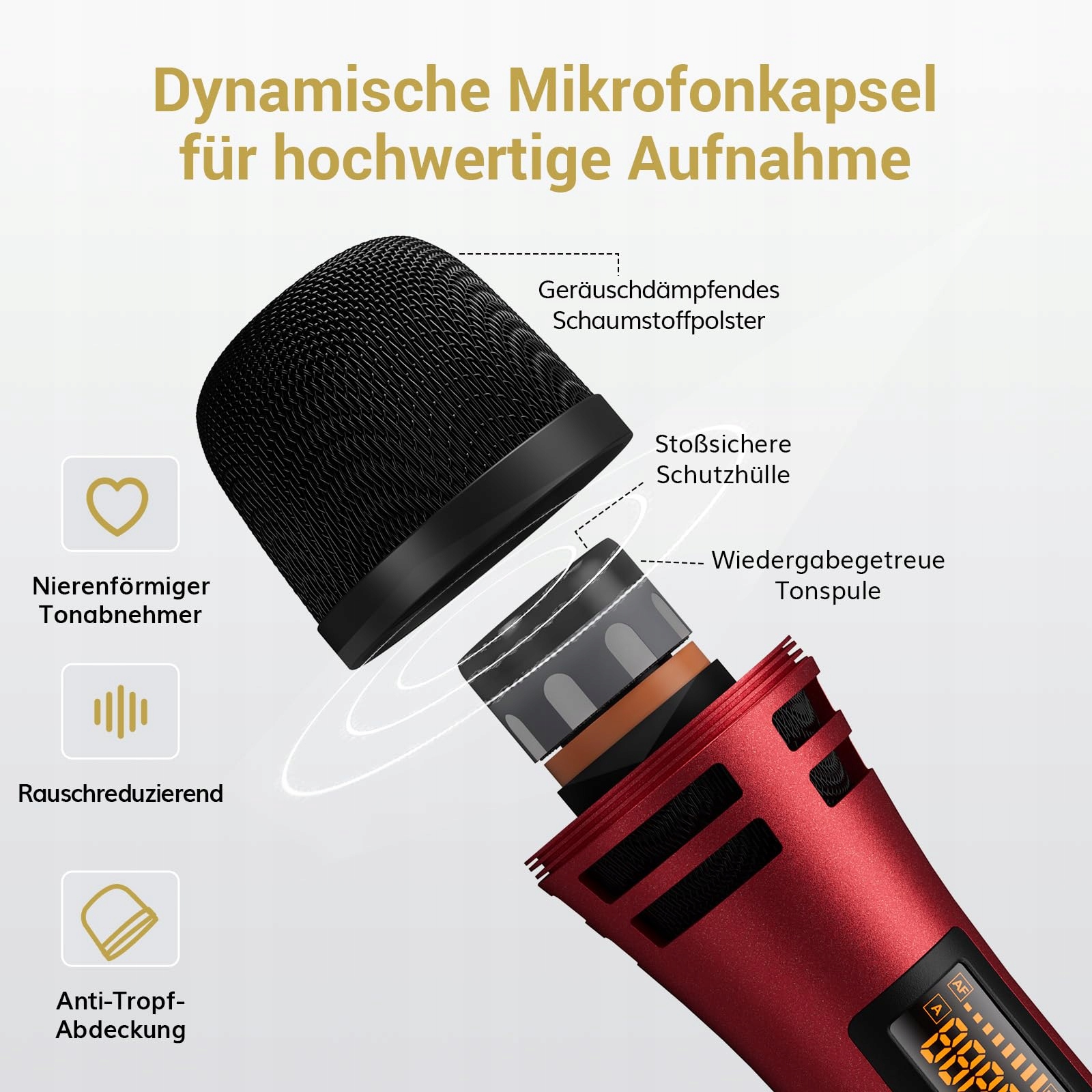TONOR Zestaw Mikrofonów Bezprzewodowych UHF Karaoke Do Śpiewu i Imprez — miniatura 2