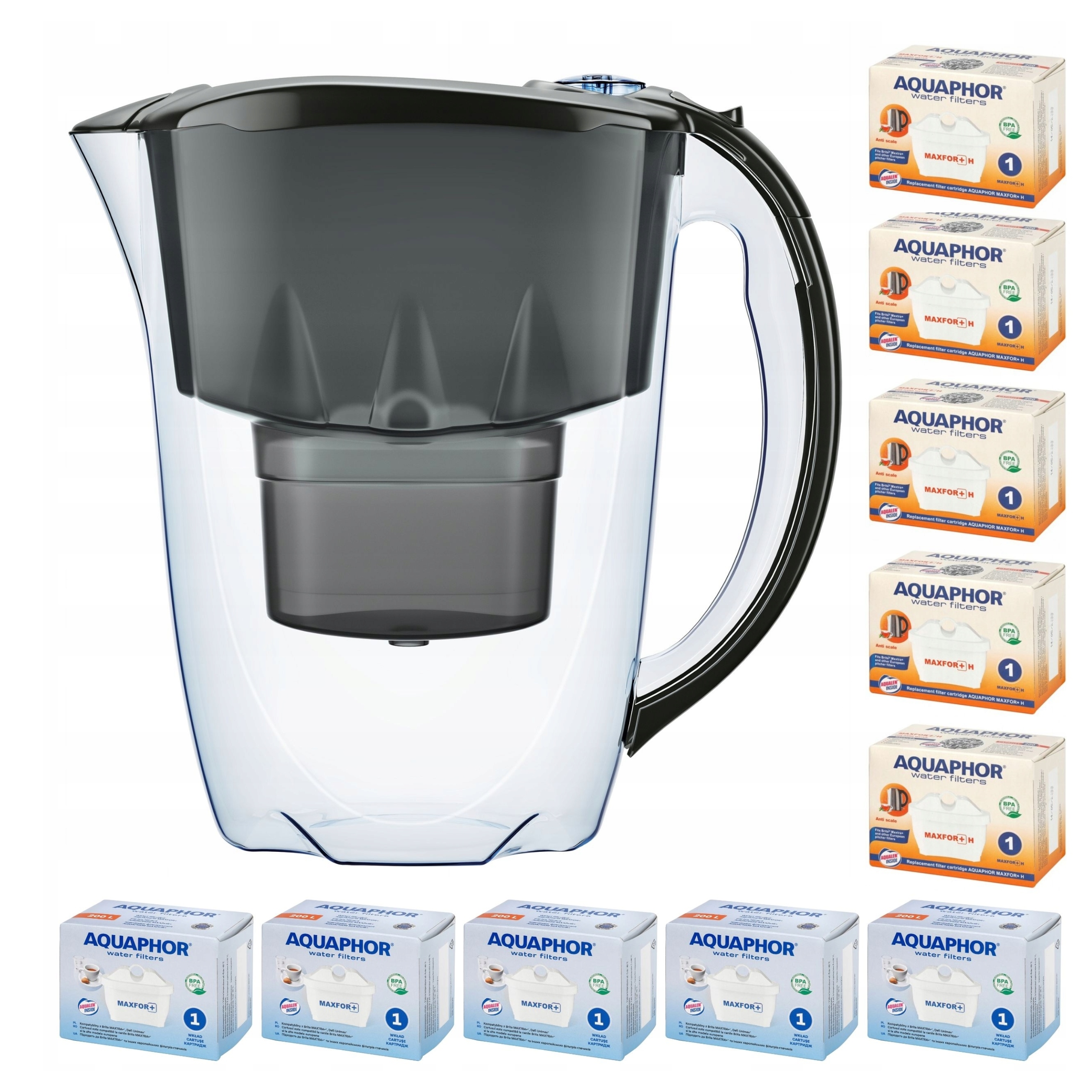 Filtrační konvice Aquaphor Amethyst 2,8 l 10 náplní (5 5H), černá
