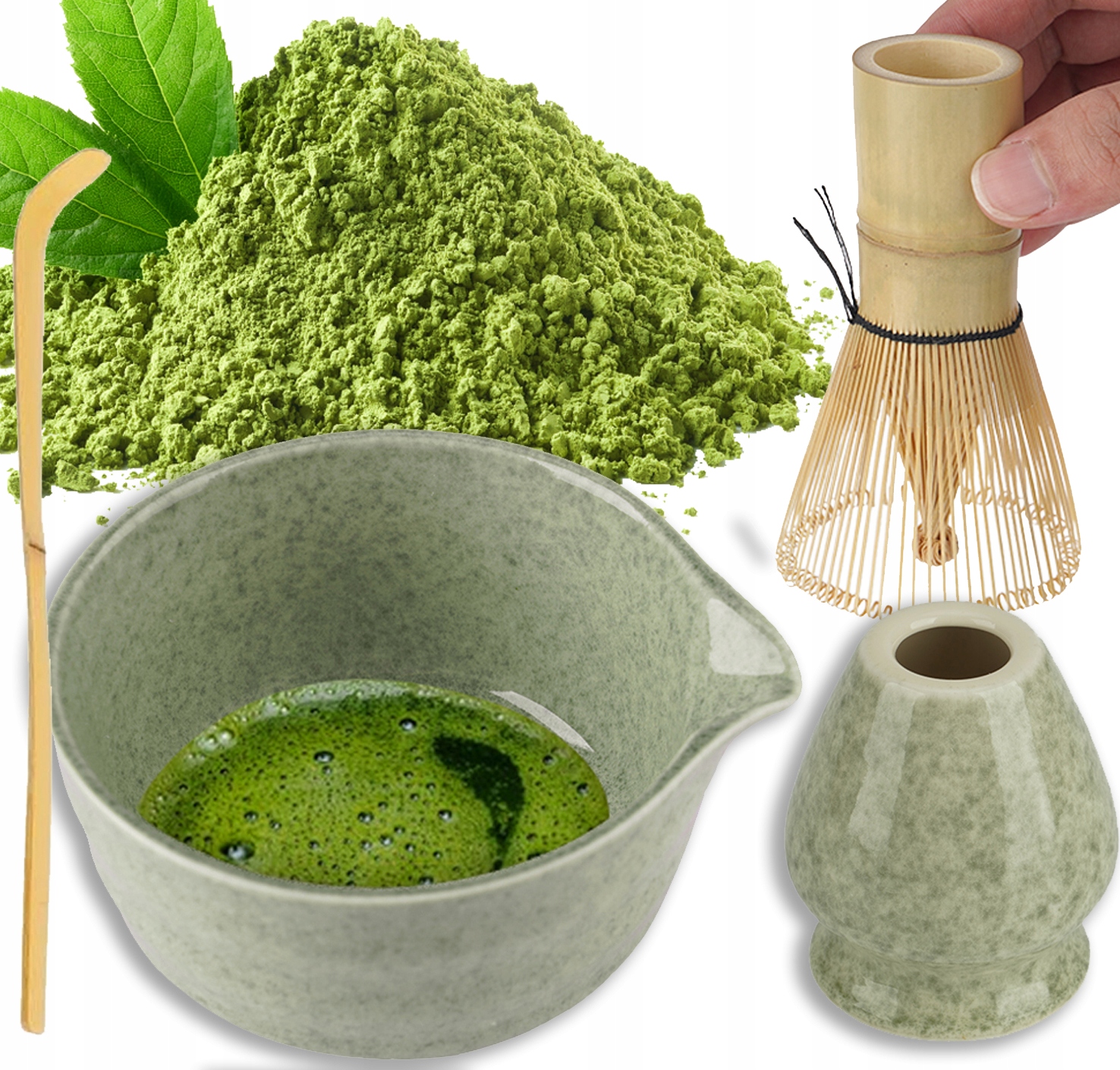 Bambusowy Zestaw Prezentowy Do Herbaty Matchy Chashaku Trzepaczka Łyżka