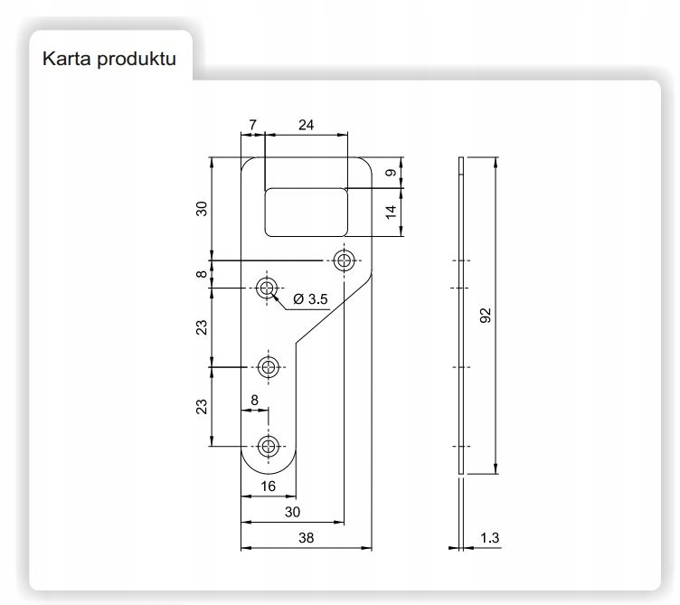 ZAWIESZKA MEBLOWA KĄTOWA DO SZAFEK MEBLI P/L 14.096 AMIX Kolor frontów inny kolor