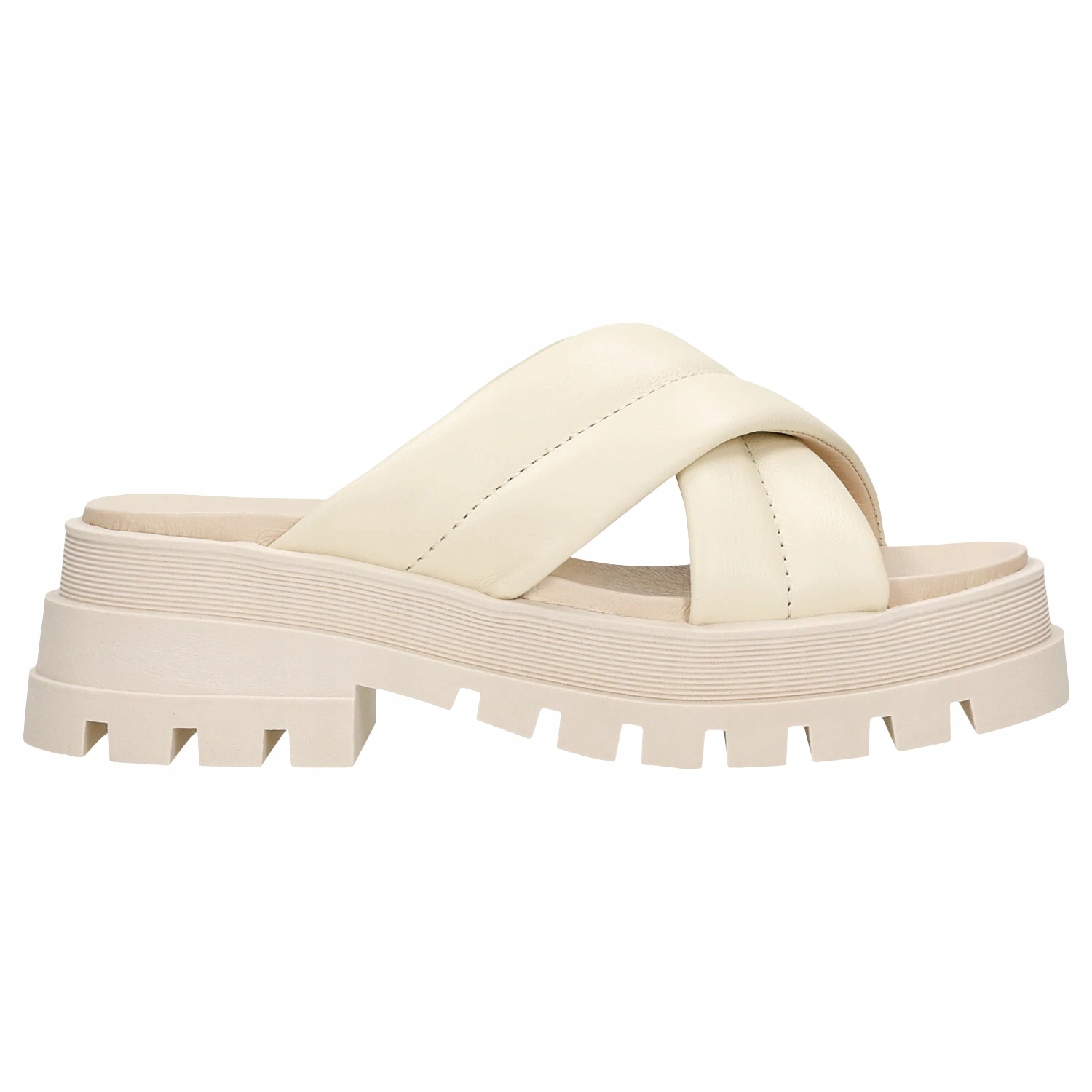 

Klapki damskie Wojas skóra licowa beżowe r. 39