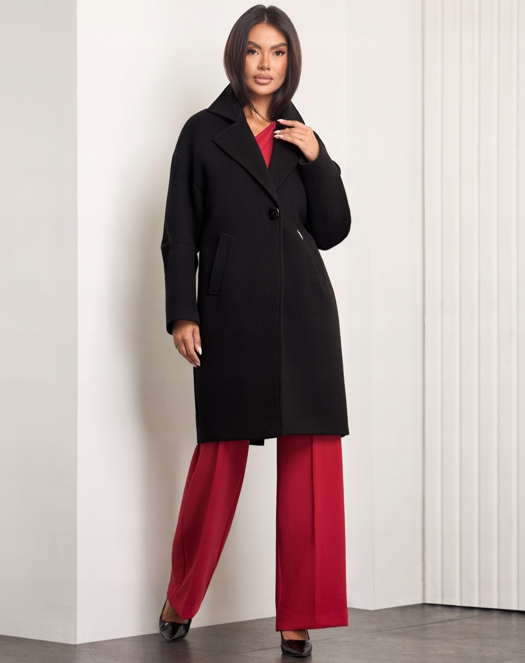 Zartex dámský kabát bez kapuce s krabicovým pruhem Neya černý AW25 vel. M