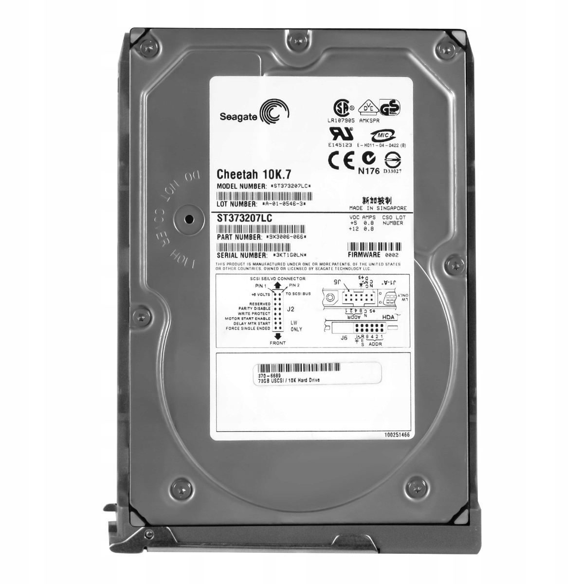 Sun 370-6689 5404178-01 73GB Scsi U320 10K 3.5" Hdd ST373207LC