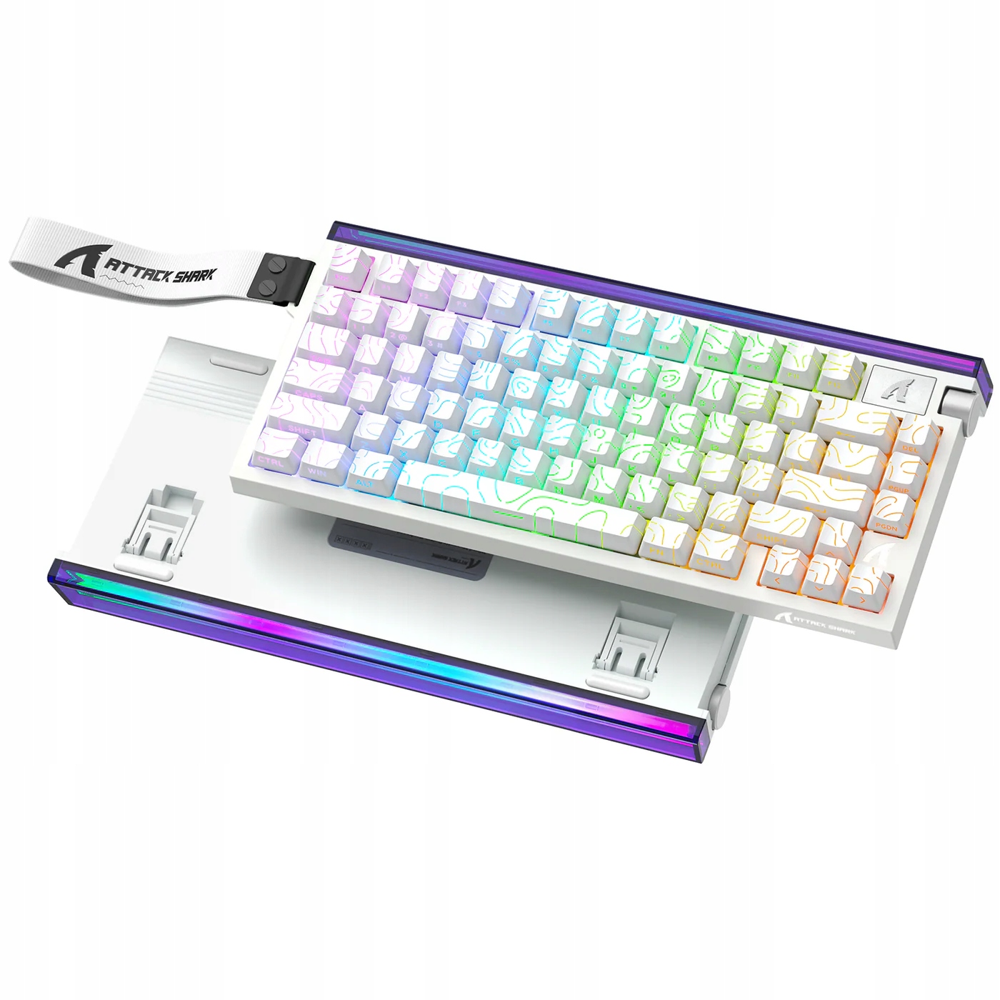 Klávesnice Attack Shark R85 He 75% 8000HZ Hot-swap Mandrel White Contour