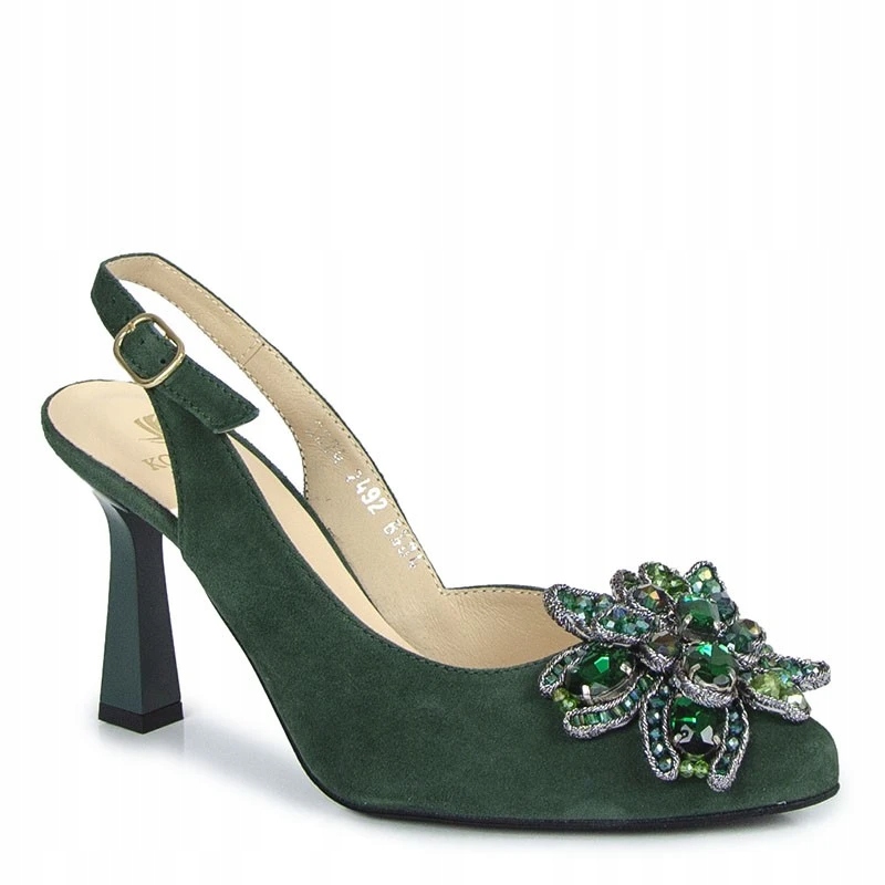 Kordel 2492 Zelené Kožené Sandály S Ozdobou 40
