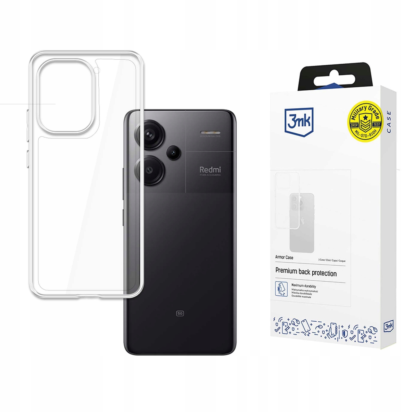 Etui 3mk Armor Case na Xiaomi Redmi Note 13 Pro+ przezroczyste 3mk