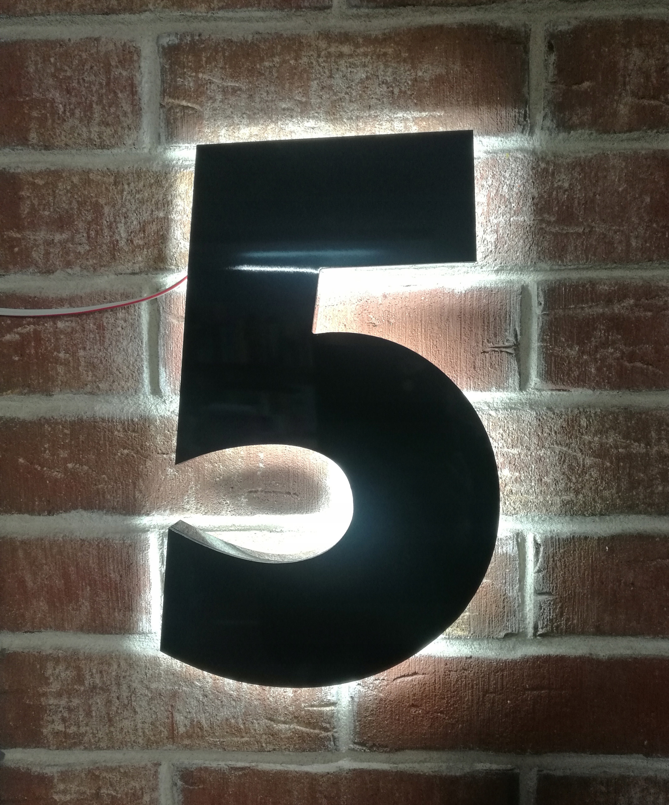 Podświetlany NUMER NA DOM 50cm wys, 1 Cyfra efekt HALO LED Marka bez marki