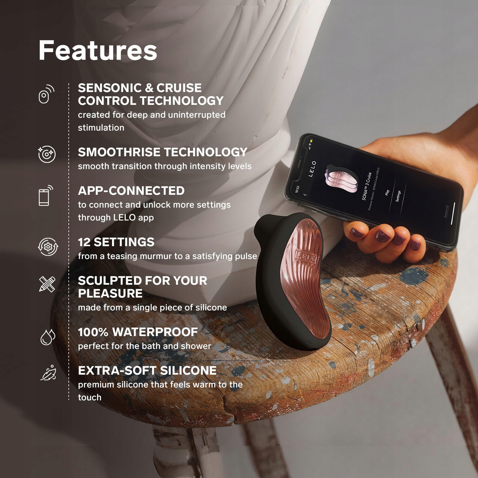 LELO SONA 3 Cruise Wibrator Dla Kobiet Z Bluetooth Klitoris Stymulator — miniatura 4