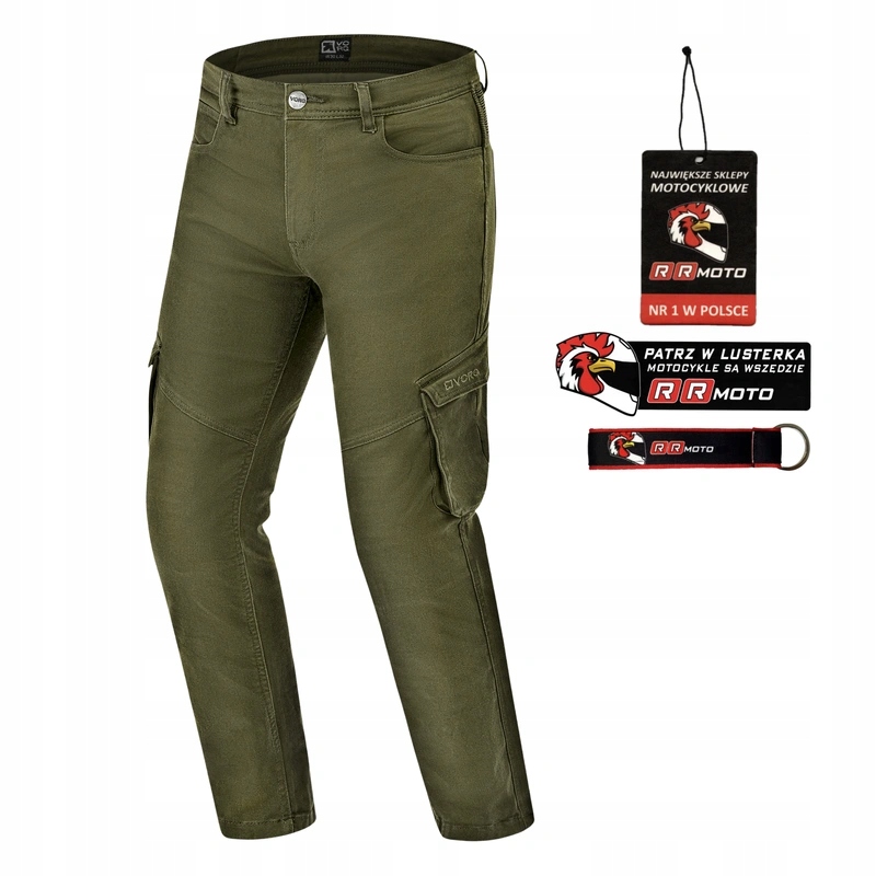 Pánske motocyklové nohavice bojovky jeansy Vorg Revo Green zelené Darčeky