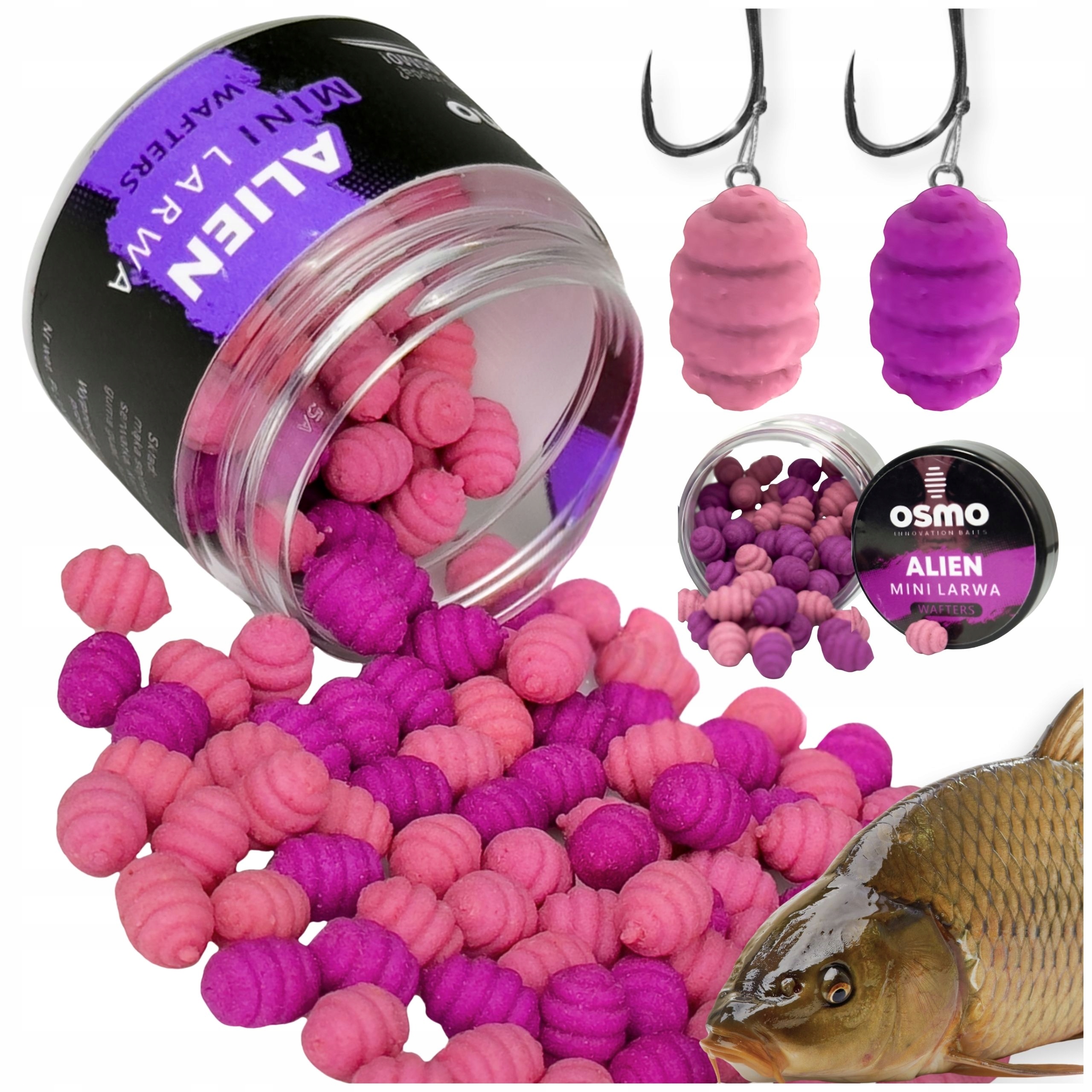Przynęta Osmo Alien 7mm Wafters Mini Larwa Method Feeder Mocny Słony Zapach