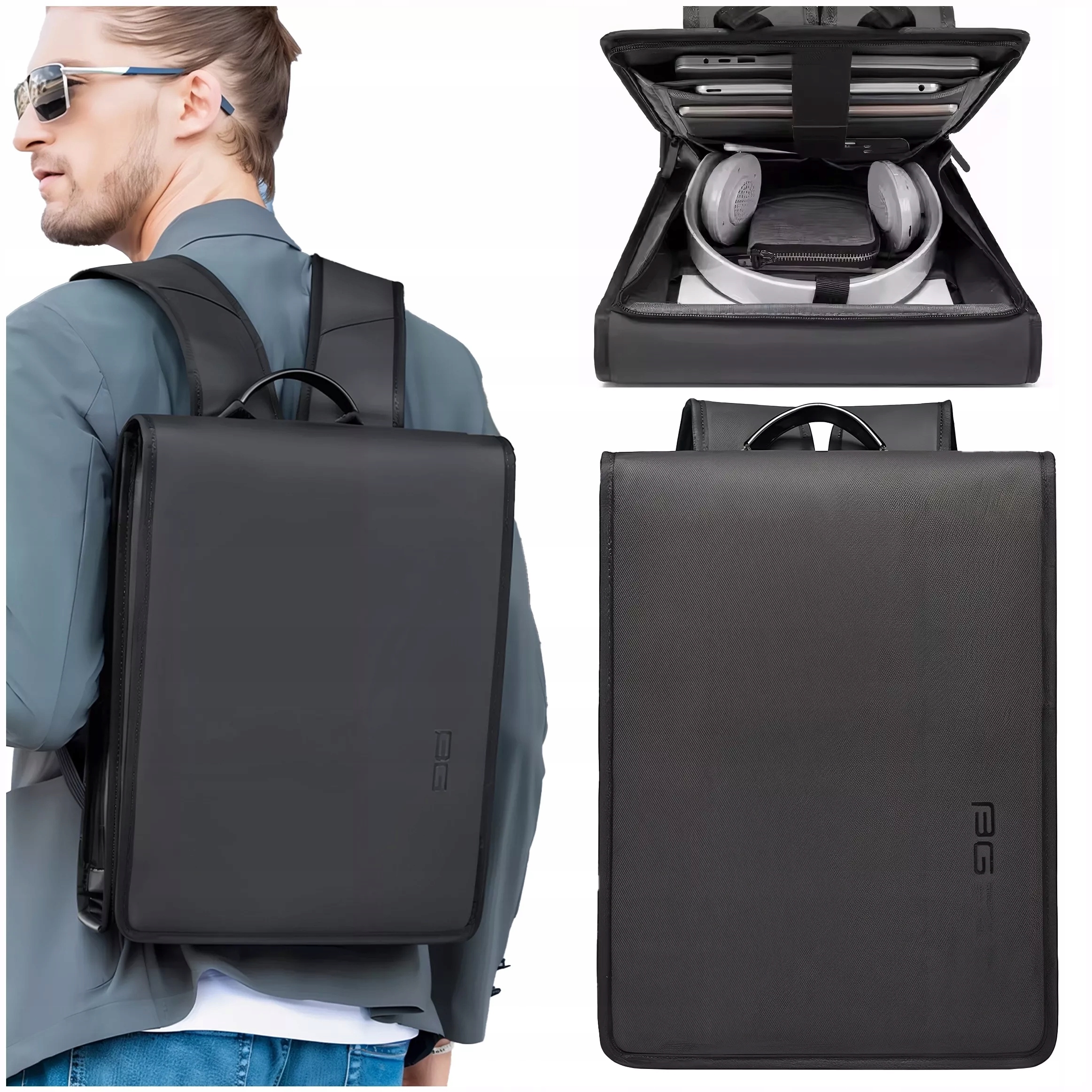 Batoh Bange na Notebook 14" městský mládežnický voděodolný černý Slim