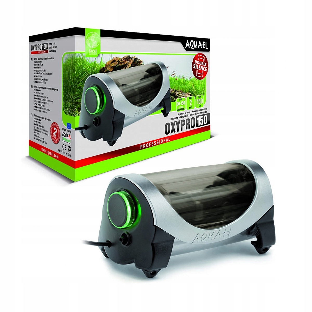 Levně Provzdušňovač Pro Akvárium Tichý Provoz Led Světlo 150L/H 2W 15,6 x 8 x 9 Cm