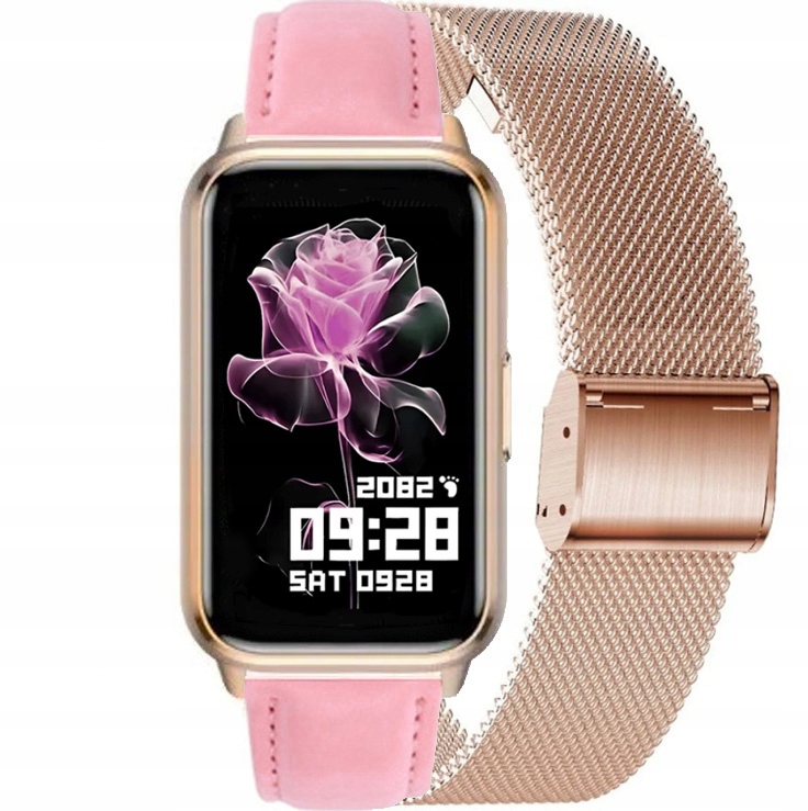 Chytré Hodinky s Amoled Dámské Hodinky 2 Pásky Sms hovory Sport Zdraví