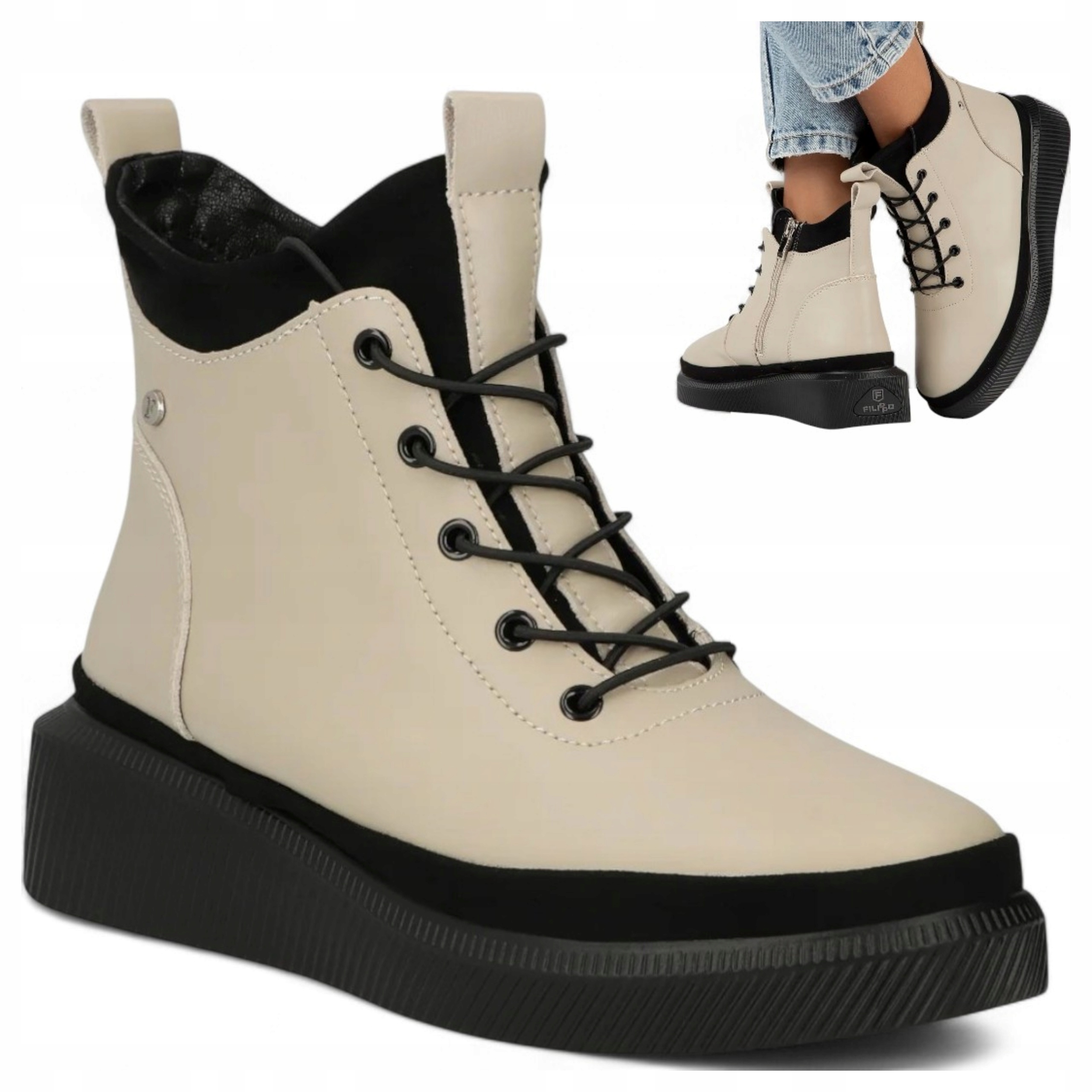 Filippo 36 Dámské kotníkové boty zateplené zimní boty Boty Kůže Přírodní vysoké