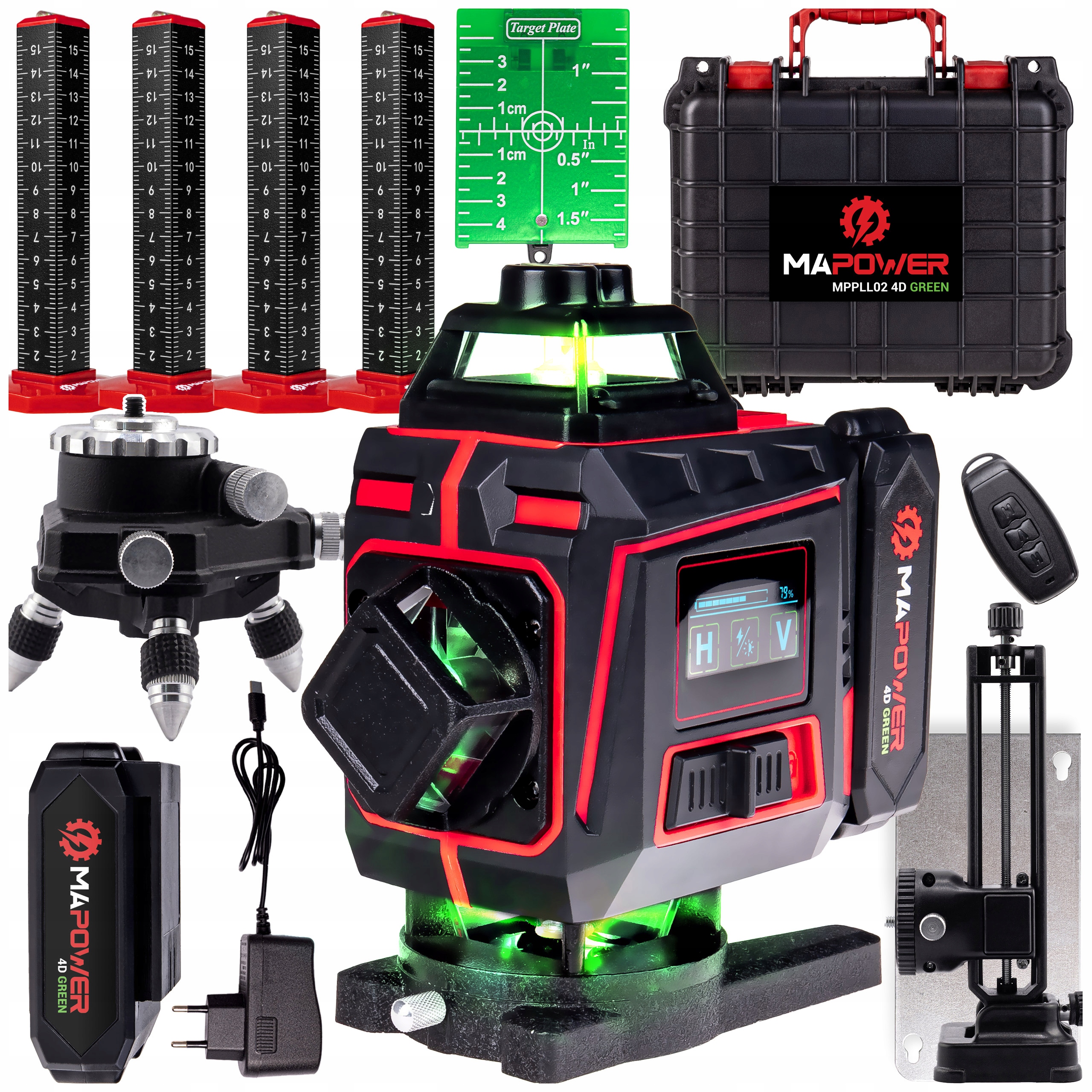 Křížový Laser Laserová Vodováha 360 Rovinná Laser 4 Značky