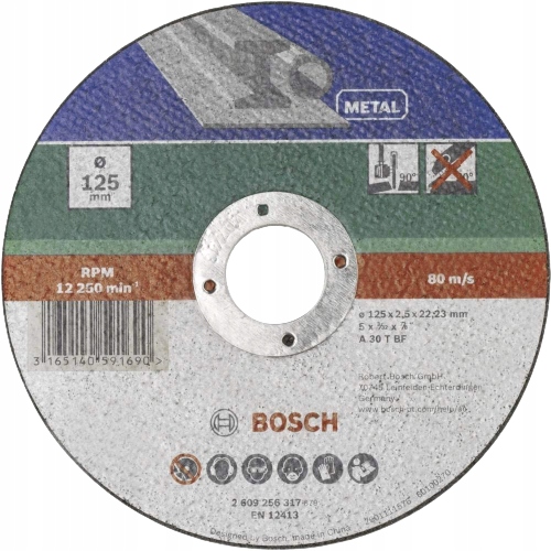 

Bosch Tarcza tnąca prosta 125x2,5mm 22.23mm Metal