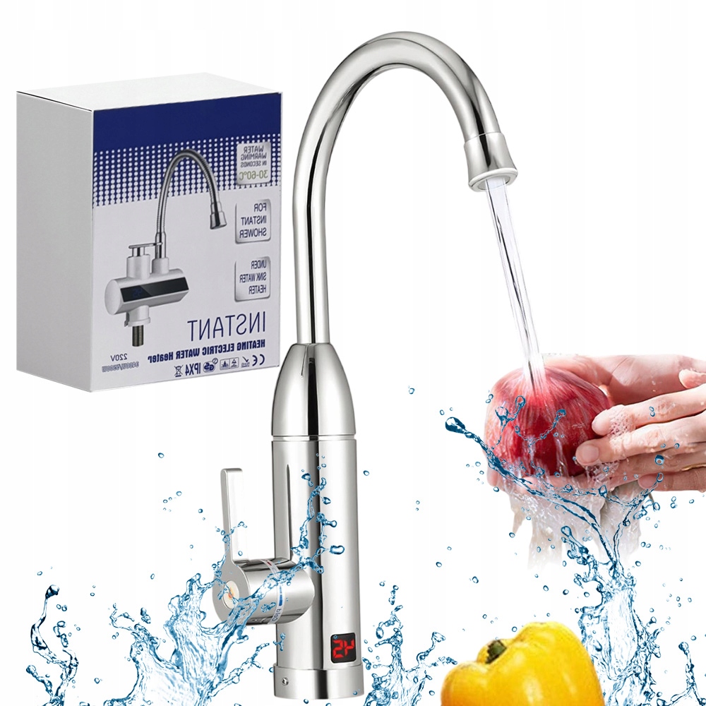 Elektrický Průtokový Ohřívač Vody 3000 W Kuchyňský Kohoutek S LCD