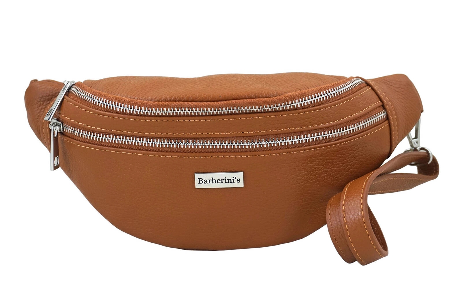 Funkční dámská ledvinka z přírodní kůže Světle hnědá