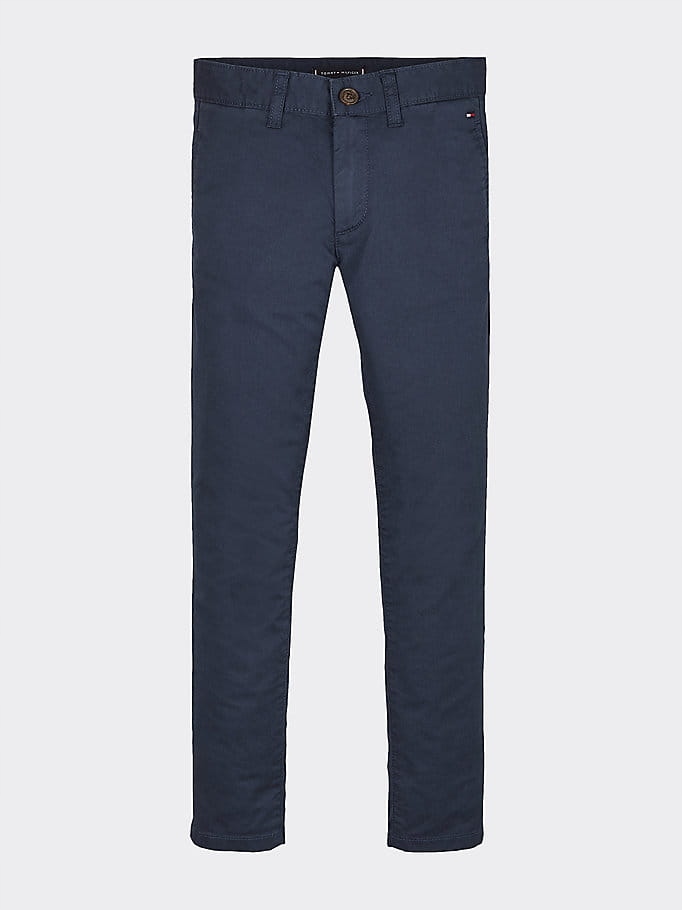 TOMMY HILFIGER TMAVOMODRÉ NOHAVICE CHINOS (12-13L)