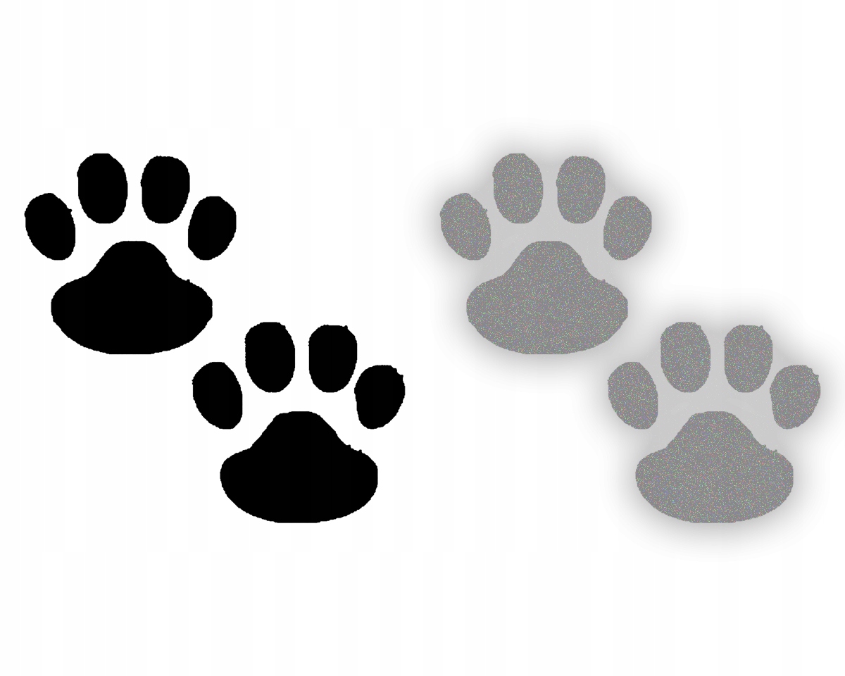 PSIE ŁAPKI ŁAPA W02 - Naklejka Na samochód na Auto - ODBLASKOWA| HOLOGRAM