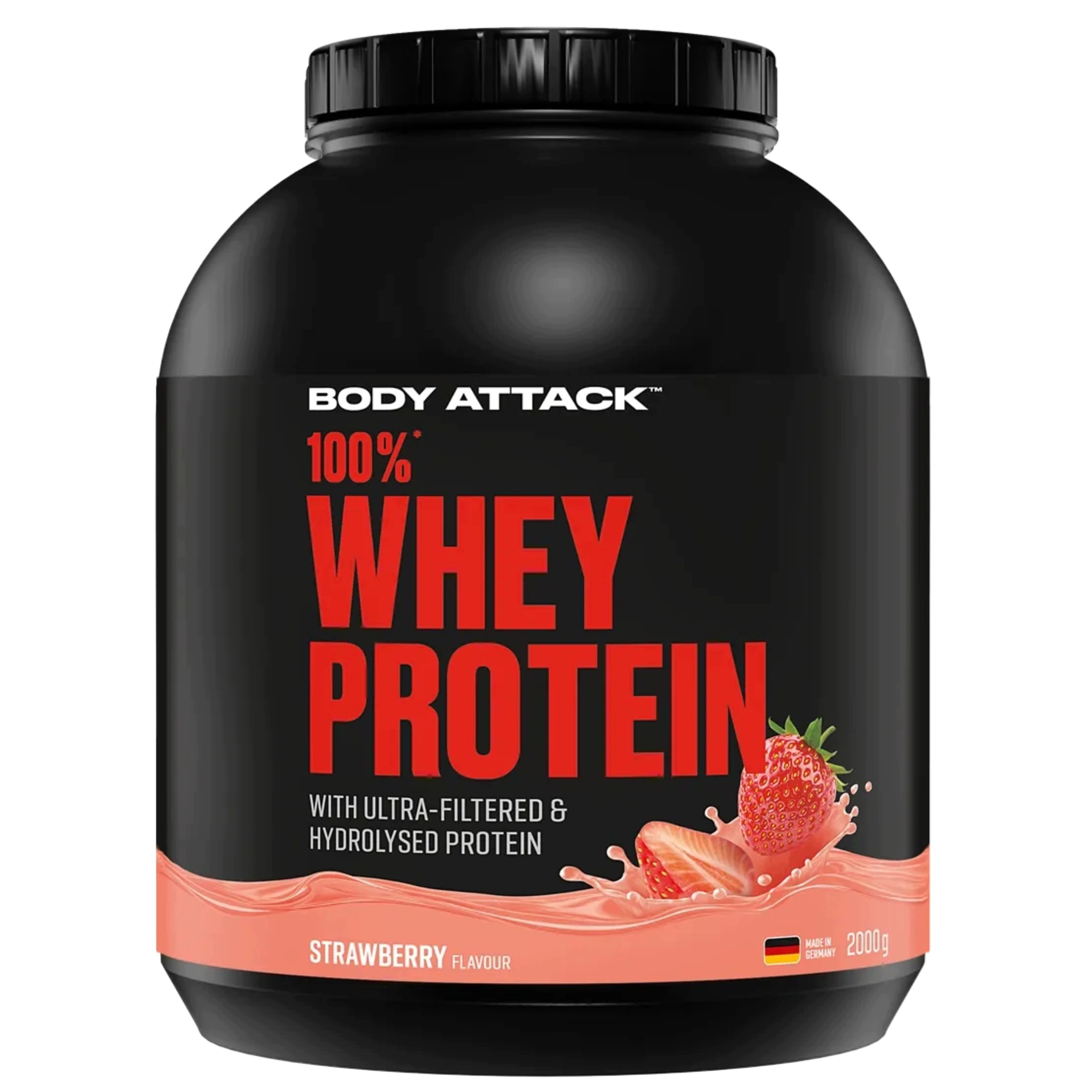 100% Syrovátkový Protein 100% 2000g Protein Protein Body Attack Jahoda
