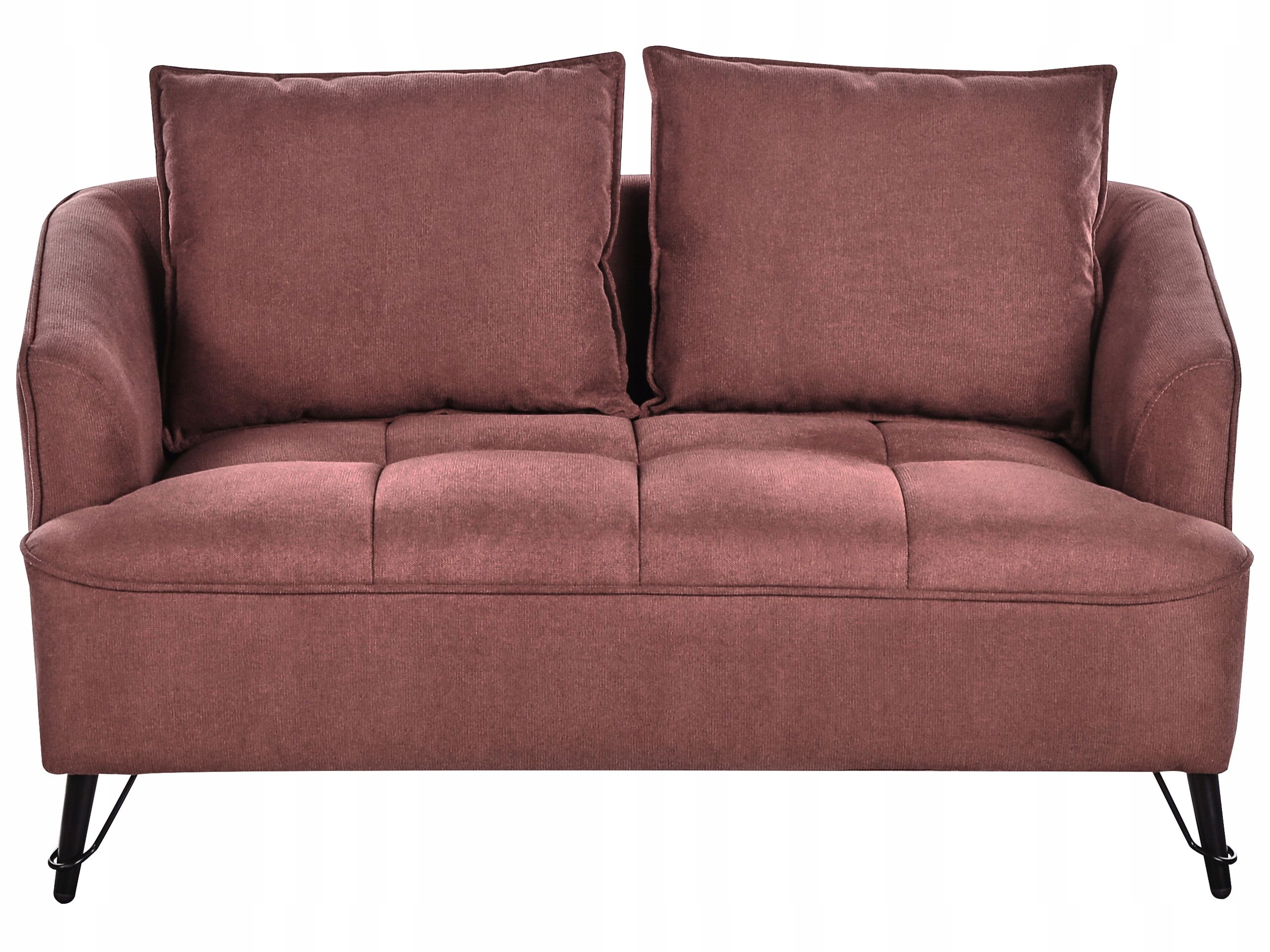 Sofa kanapa 2-osobowa materiałowa do salonu burgundowa