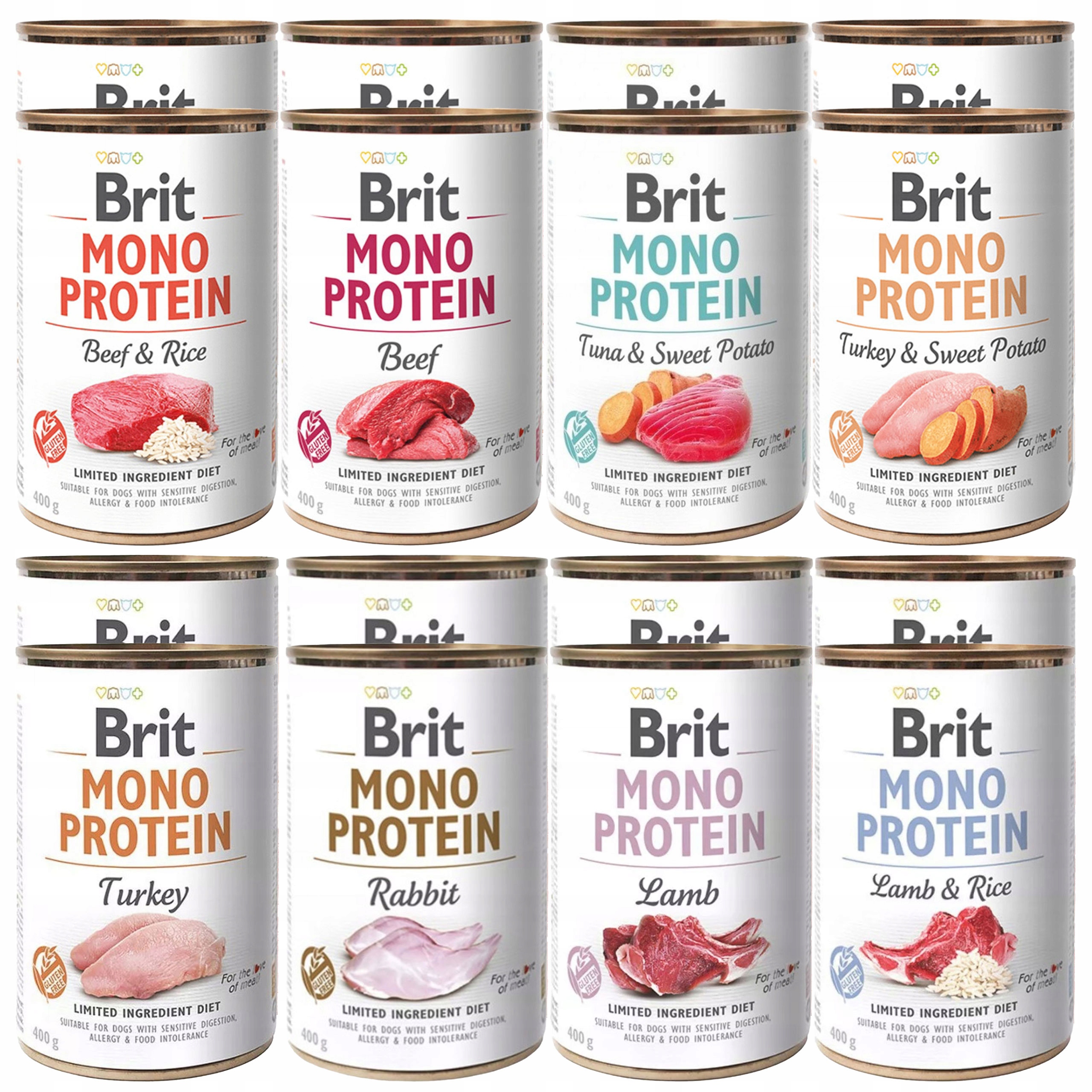 Levně Brit Mono Krmivo mokré pro psy mix chutí 16 x 400 g, monoproteinové, bez obilovin