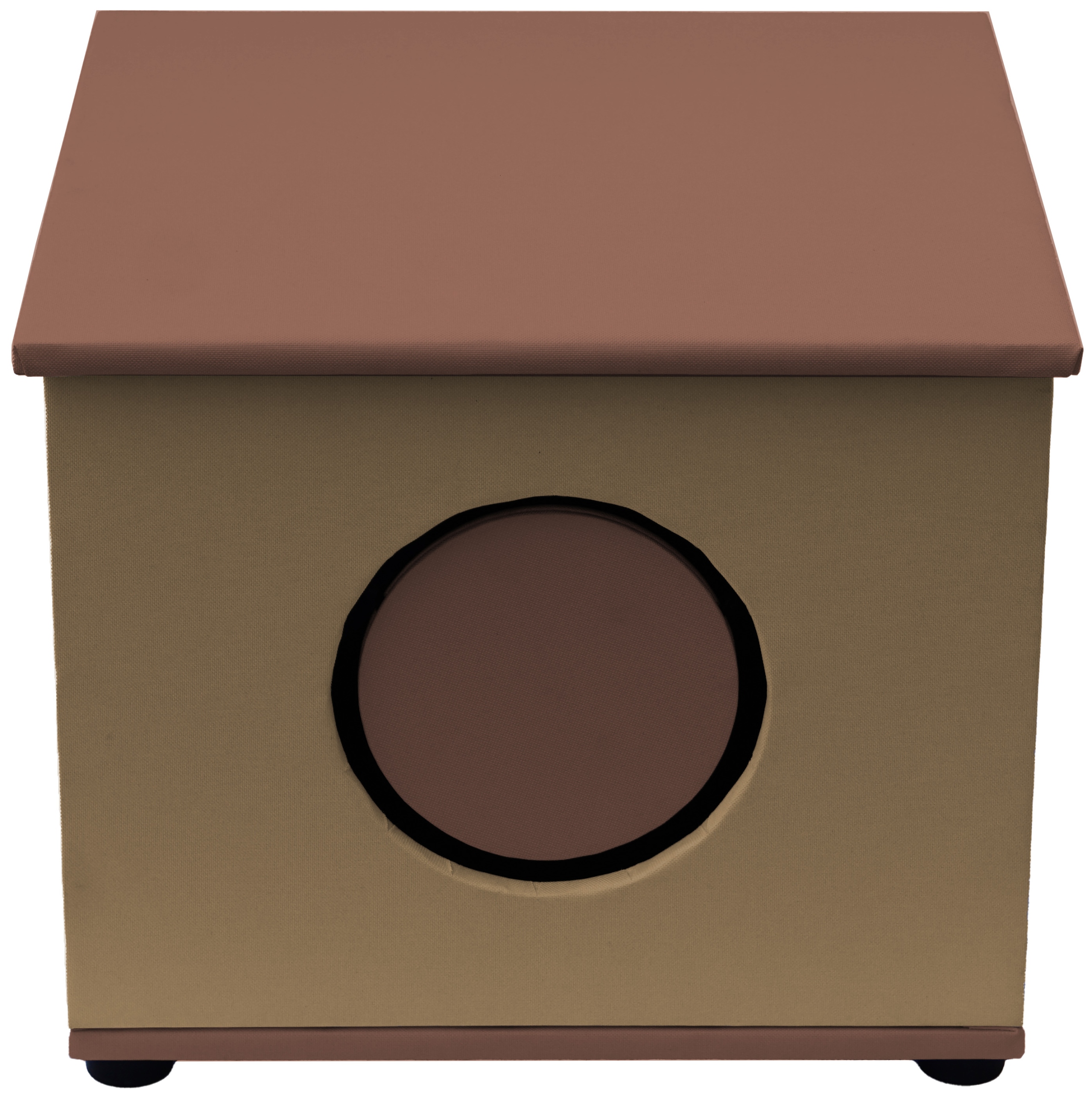 Levně Bouda pro kočky dvojitě zateplená, samočistící, bezúdržbová, Hnědá-béžová