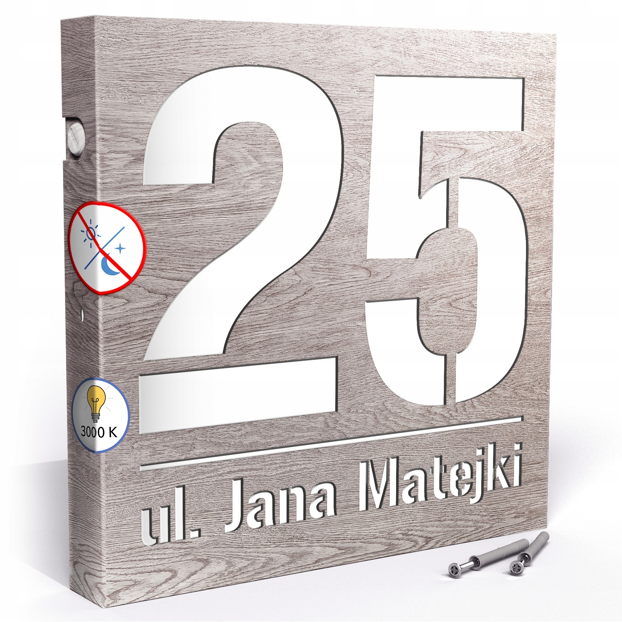 Led cedulka 3000k 30x30 cm Teplá barva Číslo Domů Čísla Domů Led