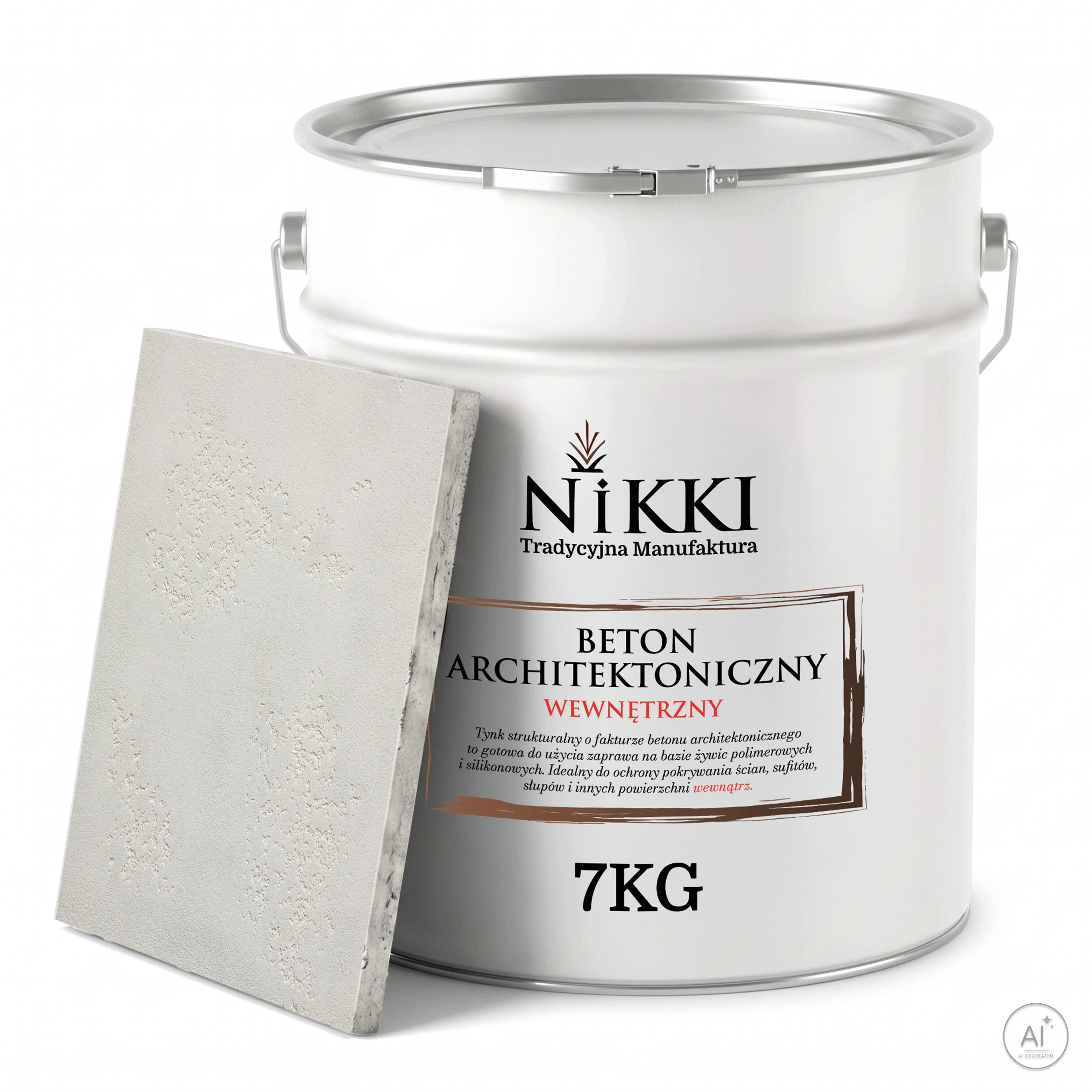 Dekorativní stěrka s texturou Betonu, interiérová, 7kg, bílá F101, s vysokou vydatností, Uv odolná