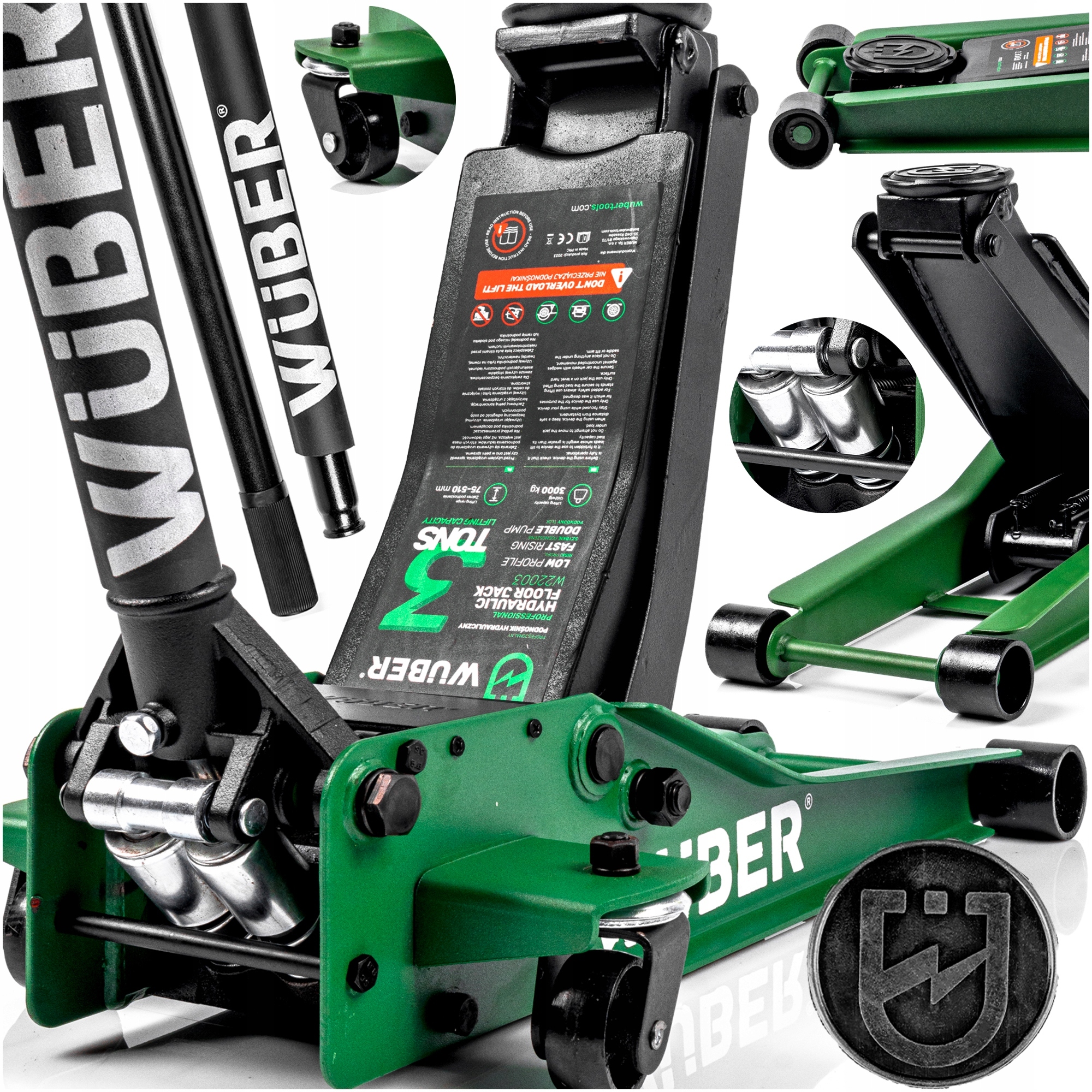 PODNOŚNIK SAMOCHODOWY HYDRAULICZNY ŻABA NISKOPROFILOWY 3 TONY LEWAREK 3T