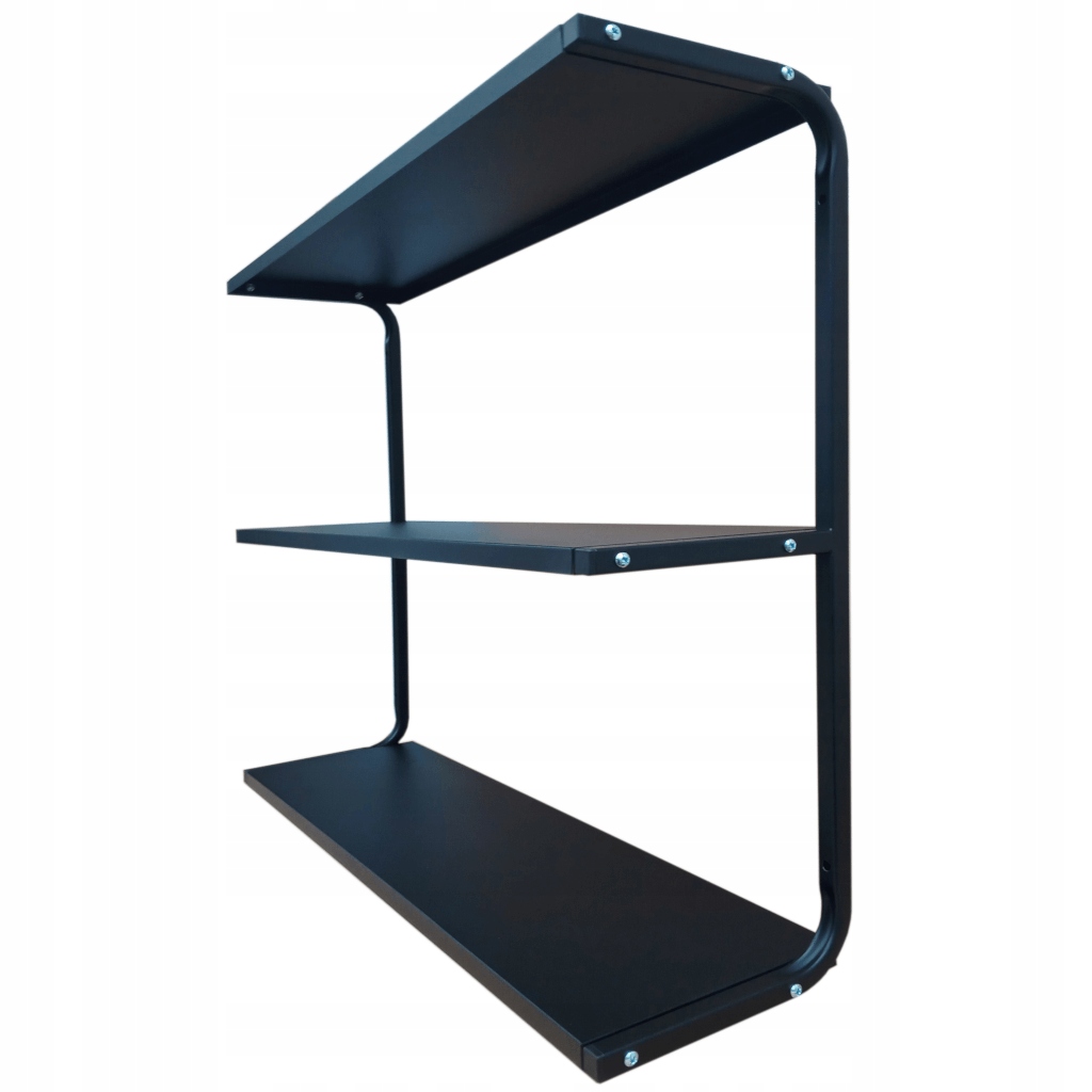 Półka metalowa potrójna PG3C długość 95 cm czarna
