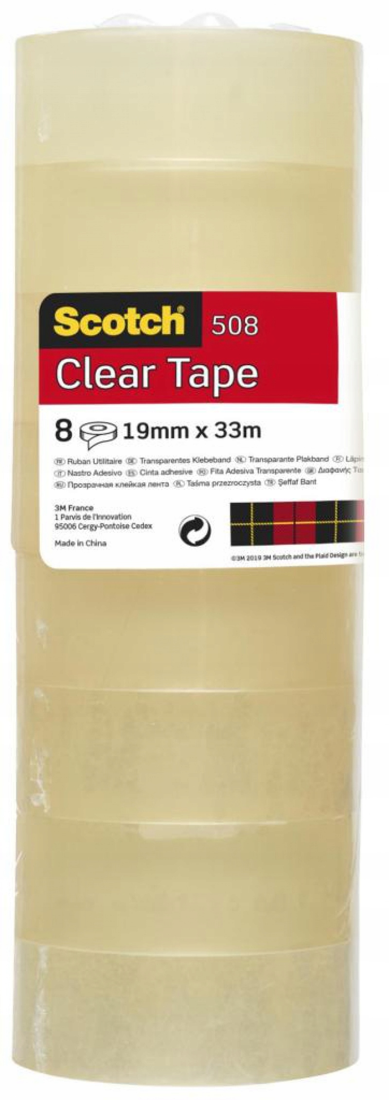 

Taśma klejąca 3M Scotch 508 19 mm x 33 m 8 rolek