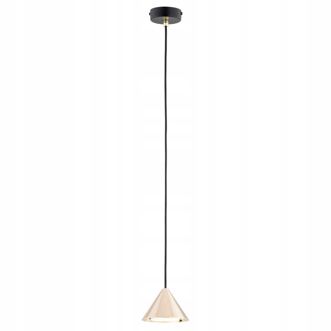 Závěsná lampa bodová černá zlatá kužel nad stůl ostrov barová deska Emibig