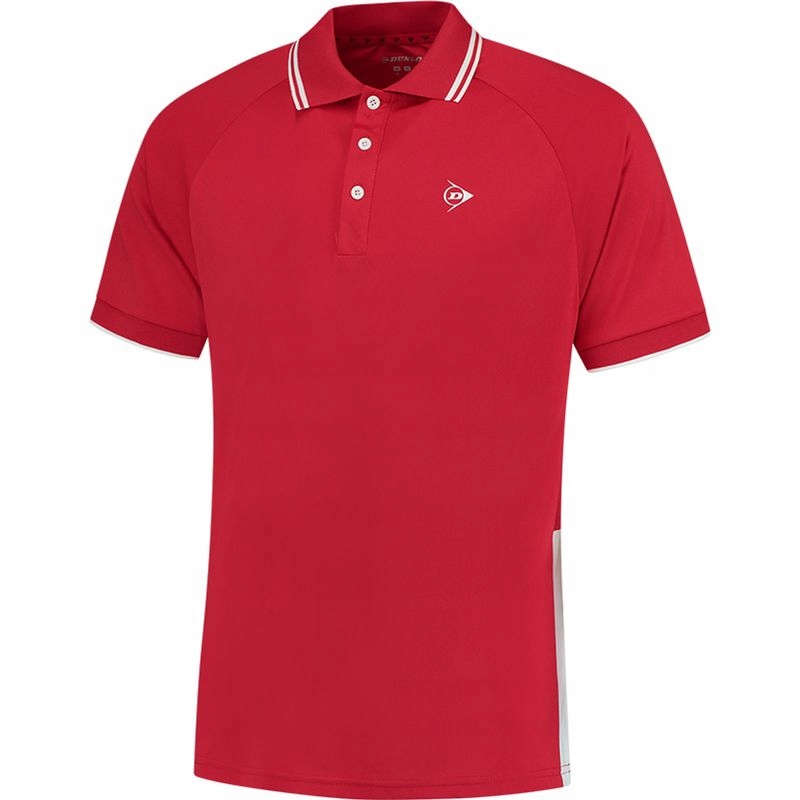 KOSZULKA TENISOWA MĘSKA DUNLOP CLUB POLO MEN RED/WHITE L
